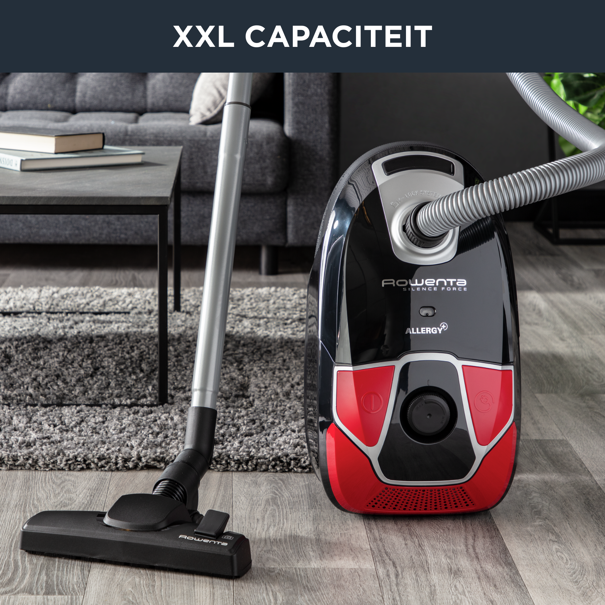 Silence Force Allergy+ RO6859 Stofzuiger met zak - 450W - Stil: 67dB - Parketborstel