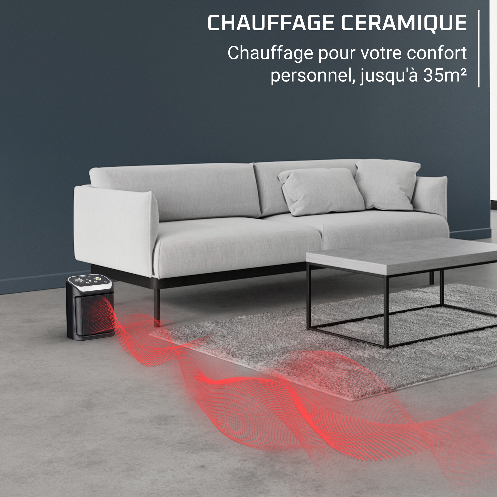 Mini Excel Eco Safe SO9266 Chauffage électrique - 1.800W - 2 vitesses