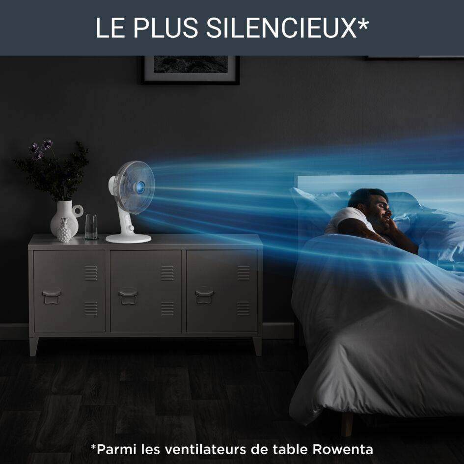 Turbo Silence Extreme+ VU2730 Ventilateur de table - Débit d'air : 45 m³/min - 4 vitesses - Ultra-silencieux : 38 d(B)