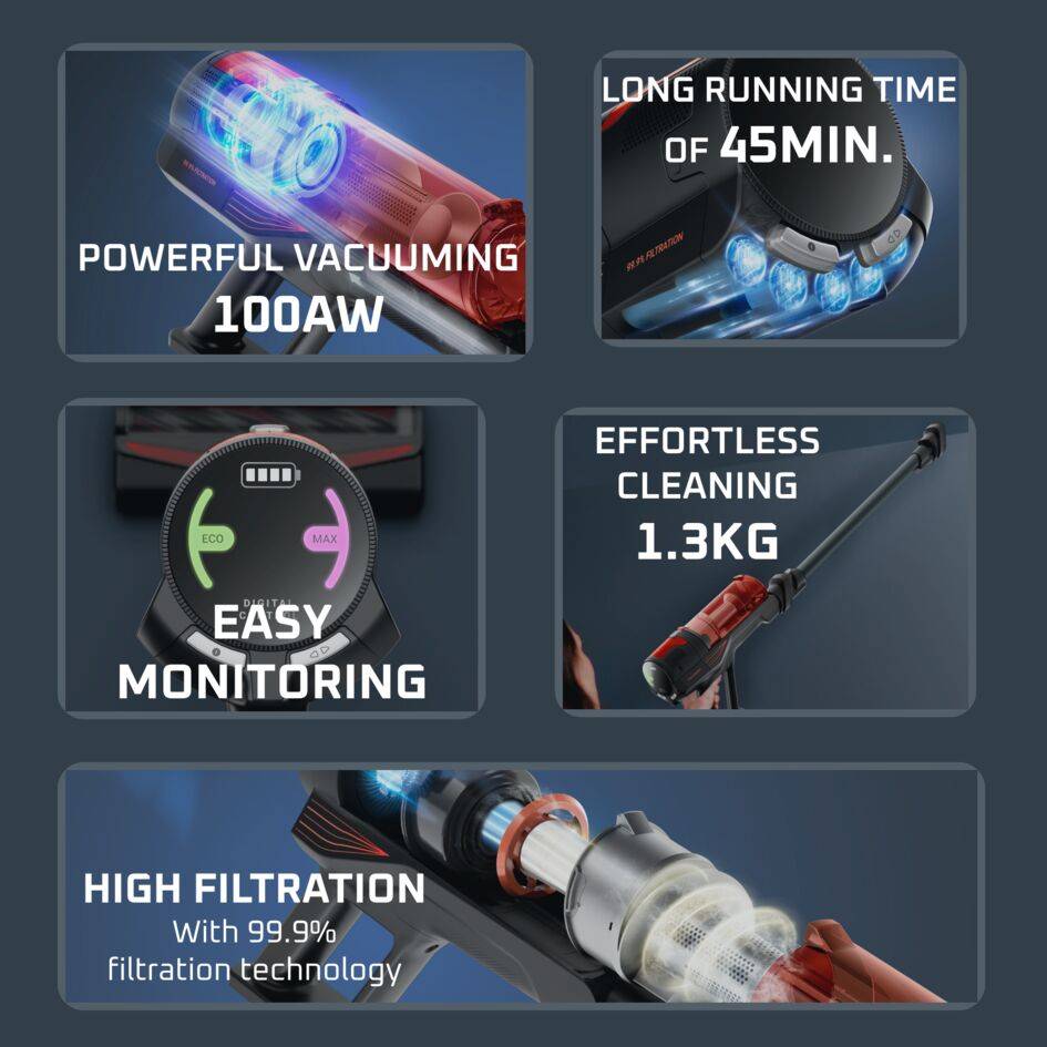 X‑Force 8.80 RH1871E0 Aspirateur balai - 100 AirWatts - 45 min d'autonomie