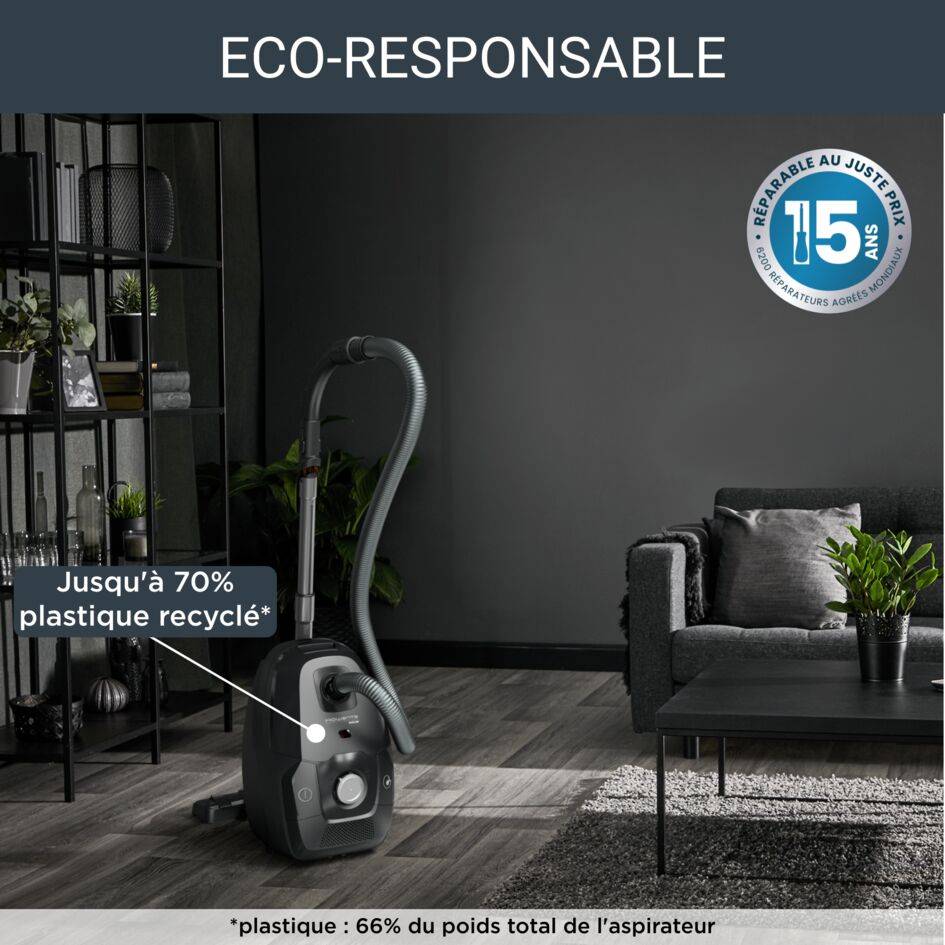 Green Force Max Silence RO6136 Aspirateur avec sac - 900W - Silencieux : 65dB