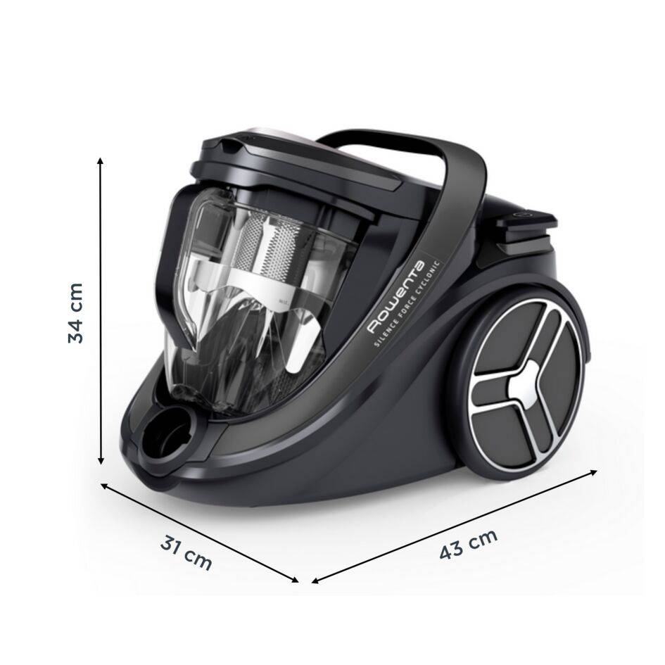 RECONDITIONNE - Silence Force EffiTech RO7935 Aspirateur sans sac - 500W - Ultra silencieux: 59dB - Brosse parquet