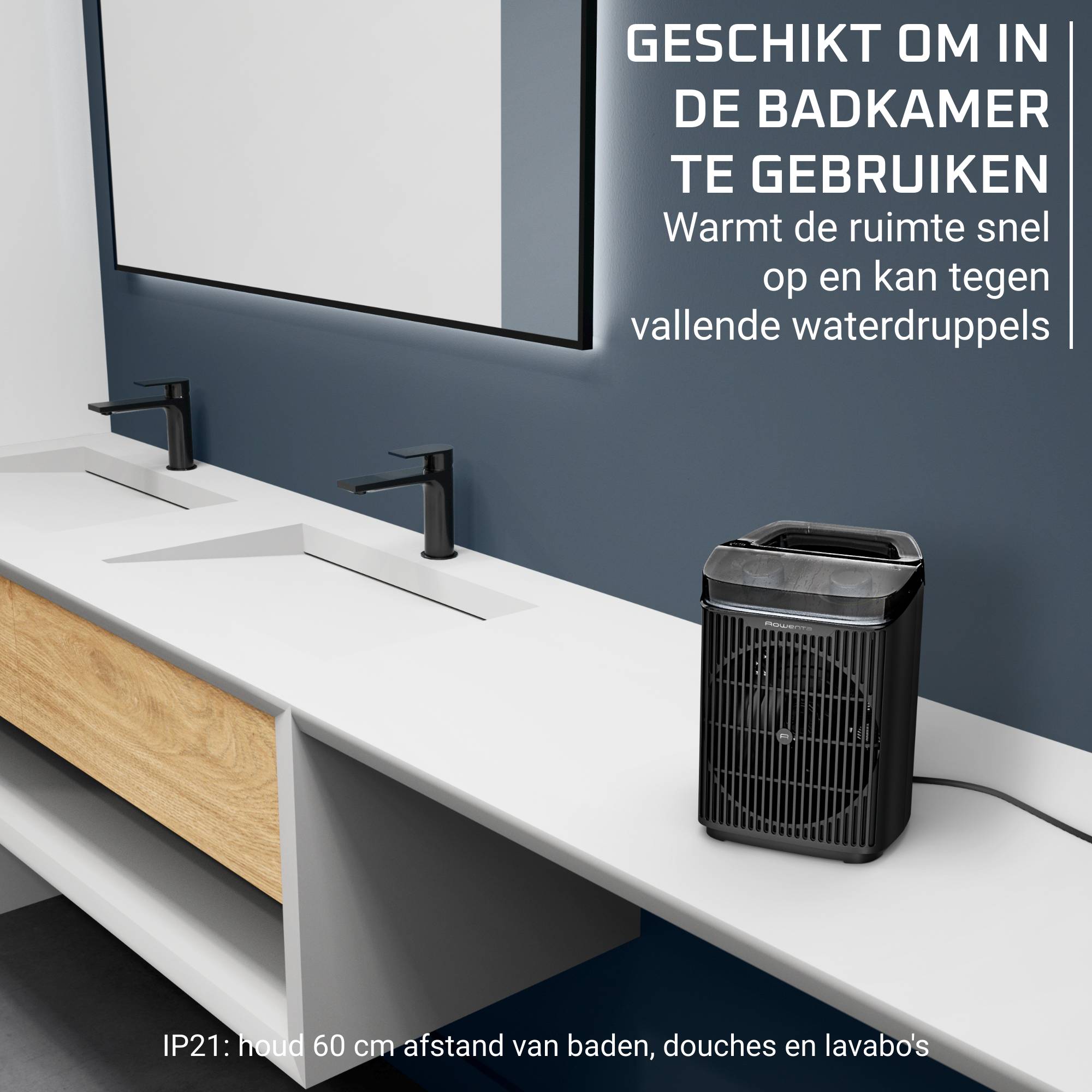 Intense Comfort Aqua SO6550F0  Elektrische verwarming voor badkamer - stil - 2400 W