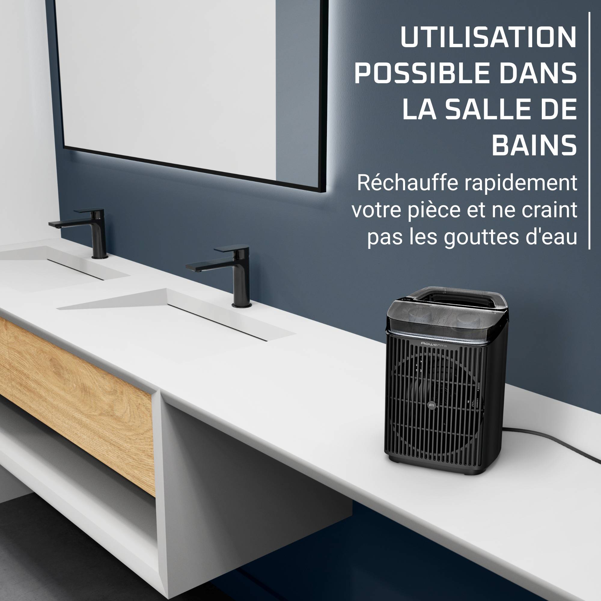 Intense Comfort Aqua SO6550F0 Chauffage électrique pour salle de bains - Silencieux - 2400 W
