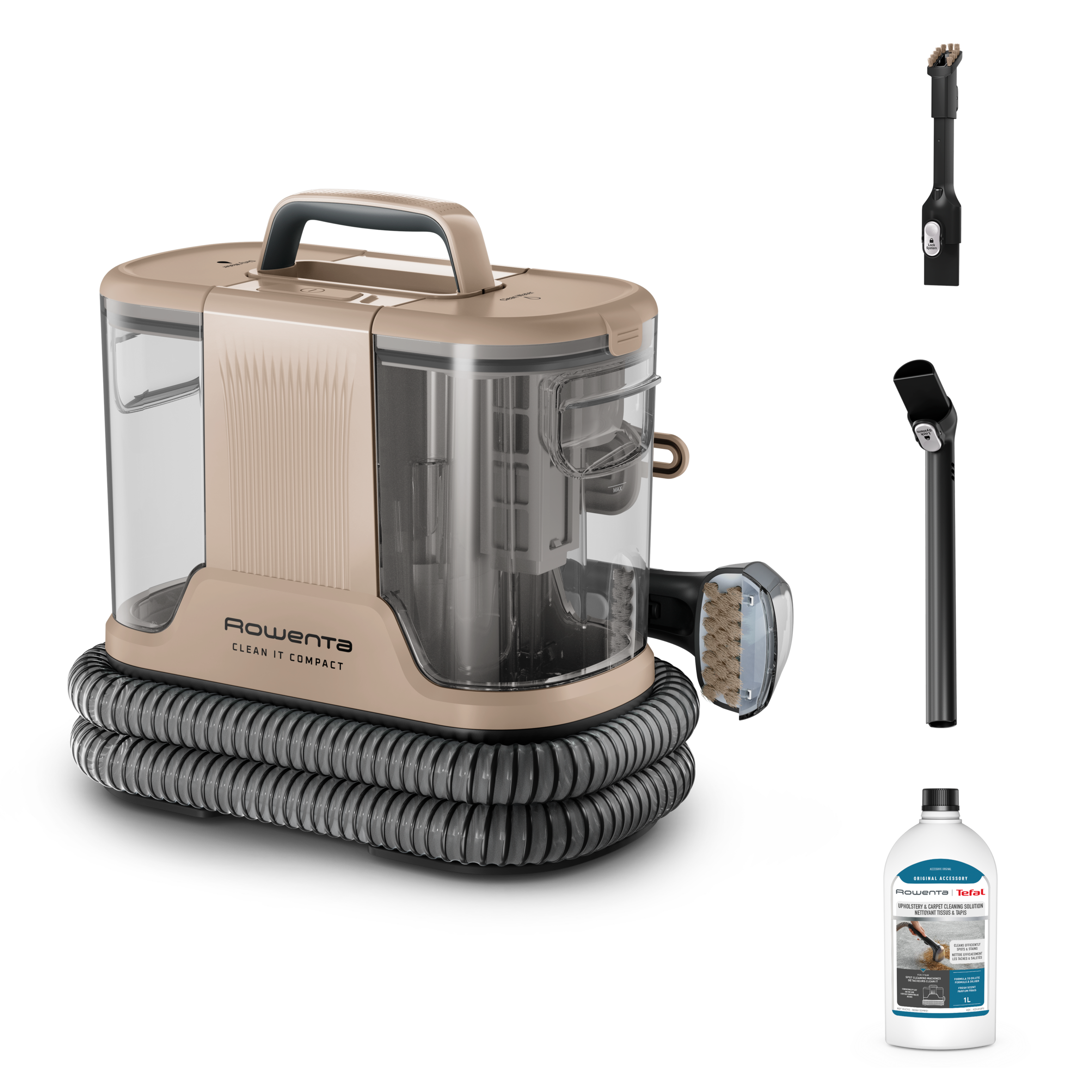 Clean It Compact IN3010F0 Nettoyeur de tapis et tissus - Shampouineuse - 2 accessoires