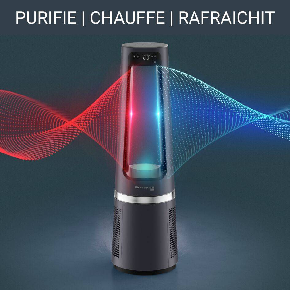 Eclipse 3-in-1 QU5062 Purificateur, Ventilateur & Chauffage - 32 db(A) - 25 à 35 m²