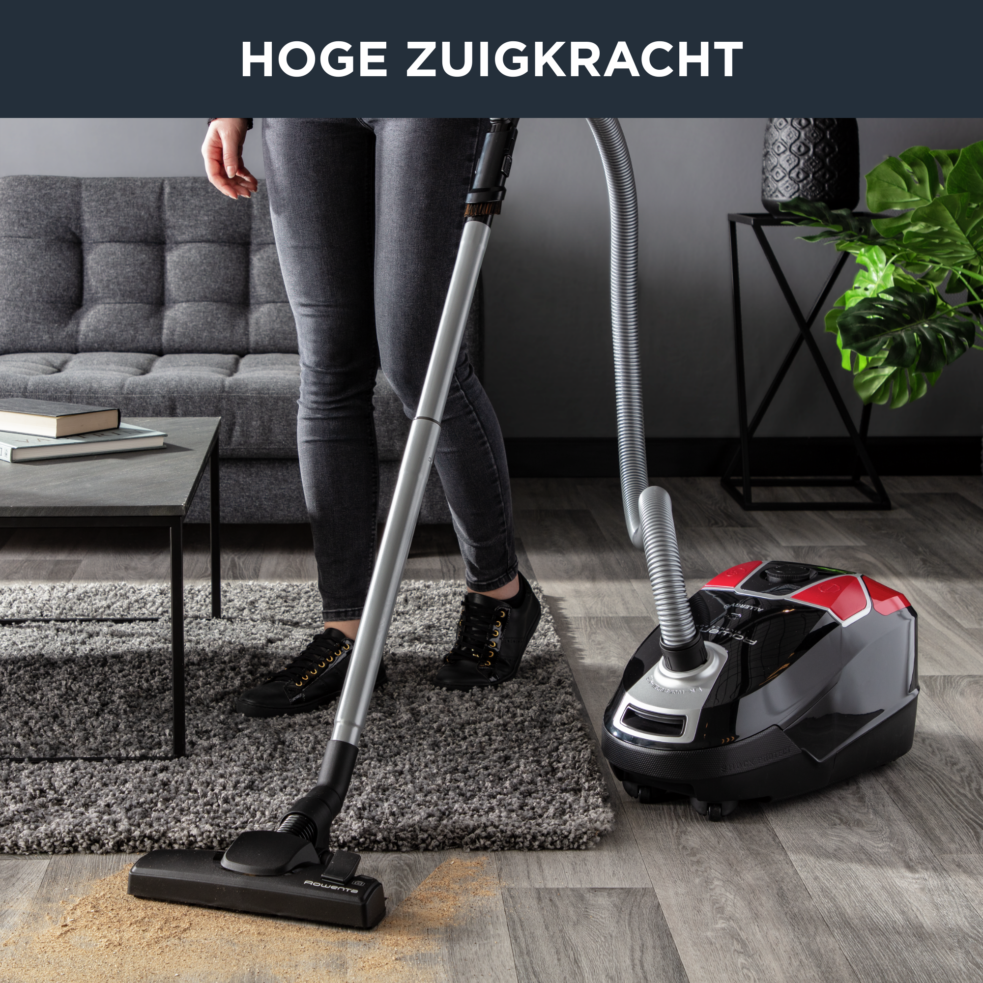 Silence Force Allergy+ RO6859 Stofzuiger met zak - 450W - Stil: 67dB - Parketborstel