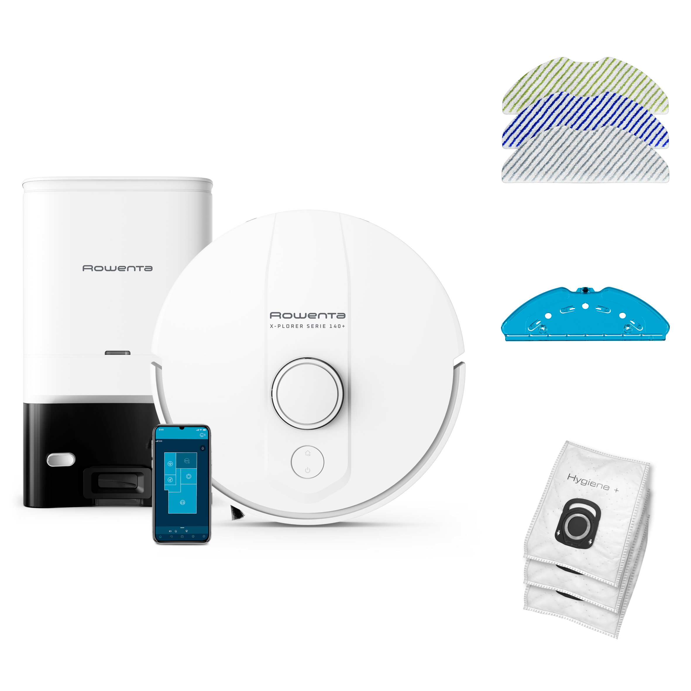 Aspirateur robot X-PLORER Serie 140+, Modèle Animal & Allergy RR9197WH