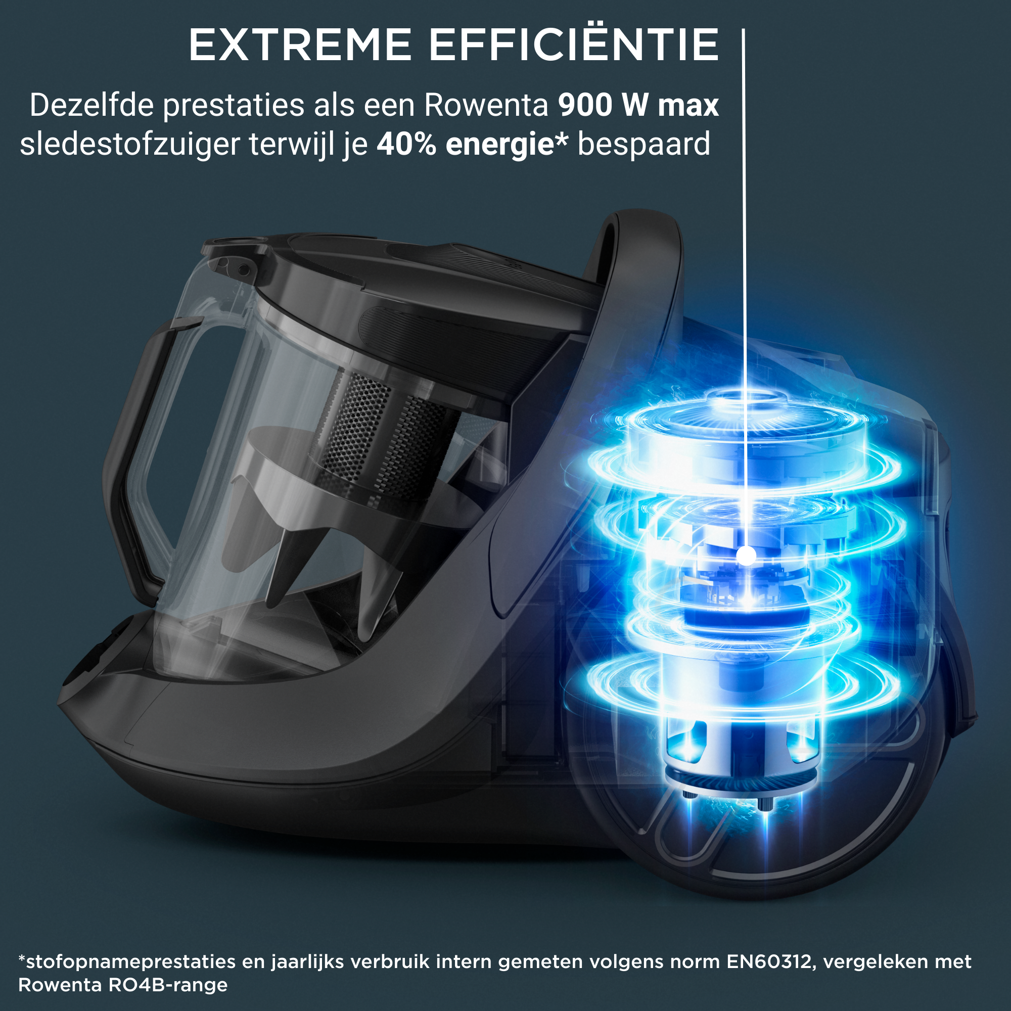 Green Force Cyclonic Effitech®+ stofzuiger zonder zak RO7C66EA Rowenta