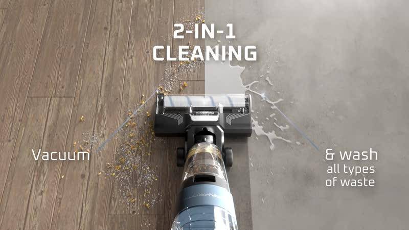 X-Clean 2, Aspirateur laveur sans fil, Nettoyage 2-en-1 pour un gain de temps assuré