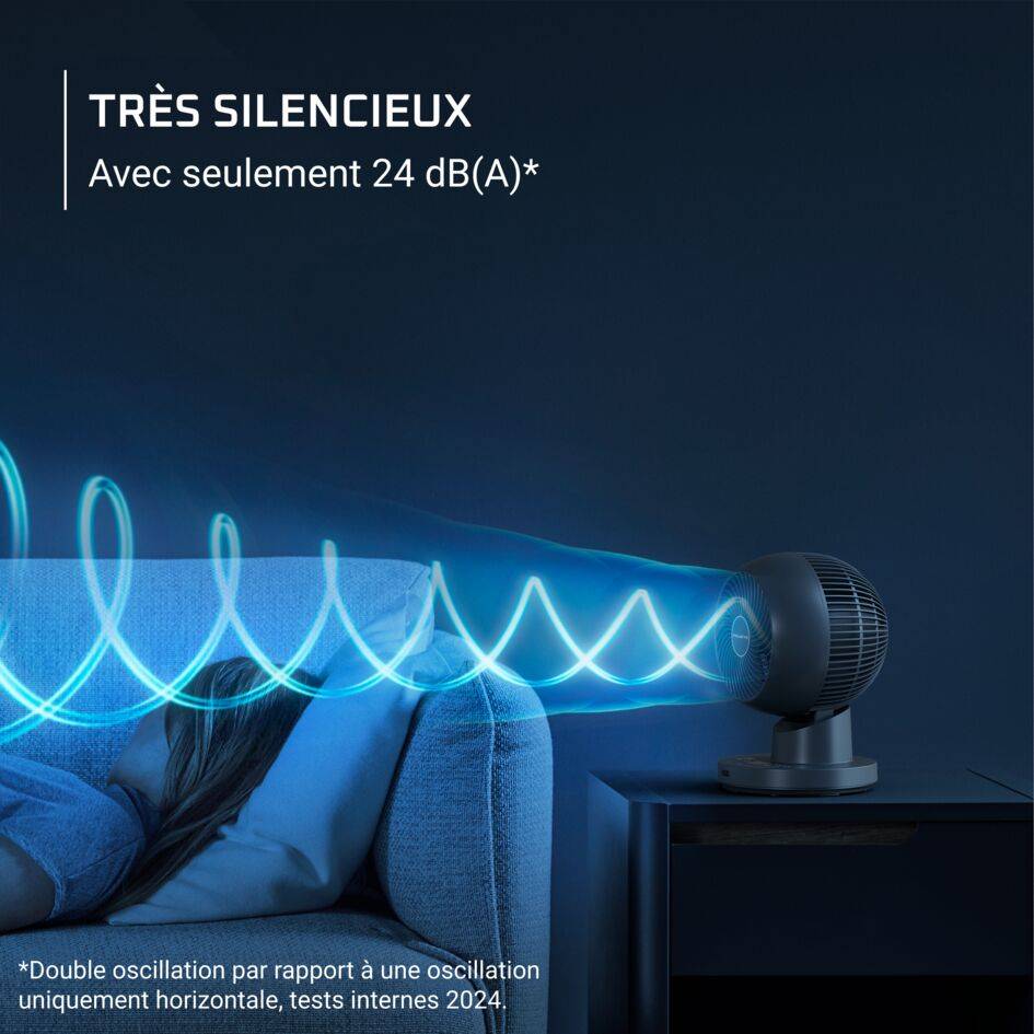 Turbo Swift Compact QV2540 Ventilateur de table - Refraîchissement intense - 5,5 m/s - Silencieux