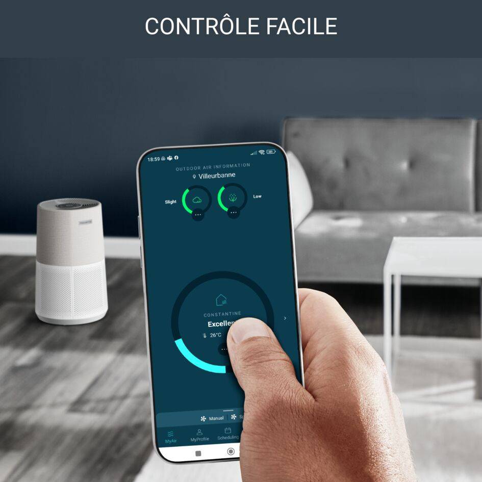 Pure Air City PU2840 Purificateur - 3 niveaux de filtration - Efficacité : jusqu'à 100%