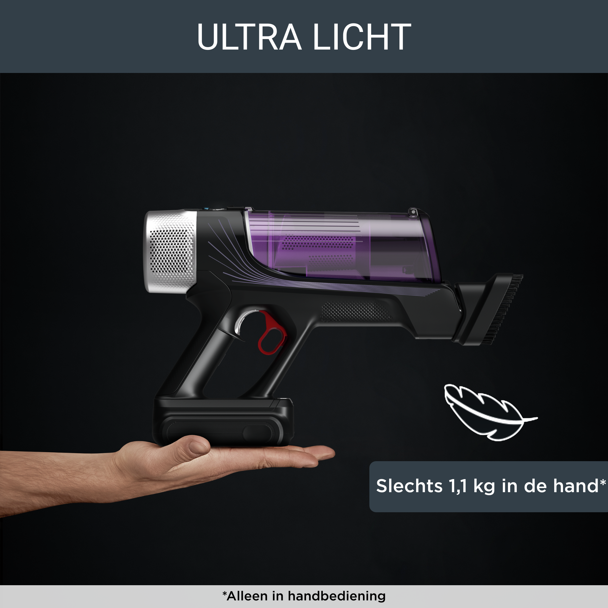 X-Force Flex 9.60 RH2038 Steelstofzuiger - 100 AirWatt - 45 min autonomie - 0,44L