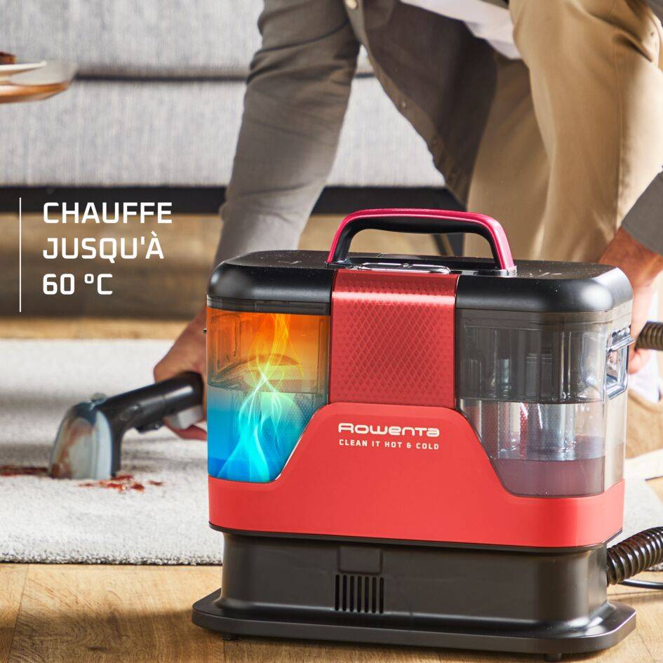 Clean It Hot & Cold IN7020F0 Nettoyeur de tapis et tissu - Shampouineuse - 4 accessoires