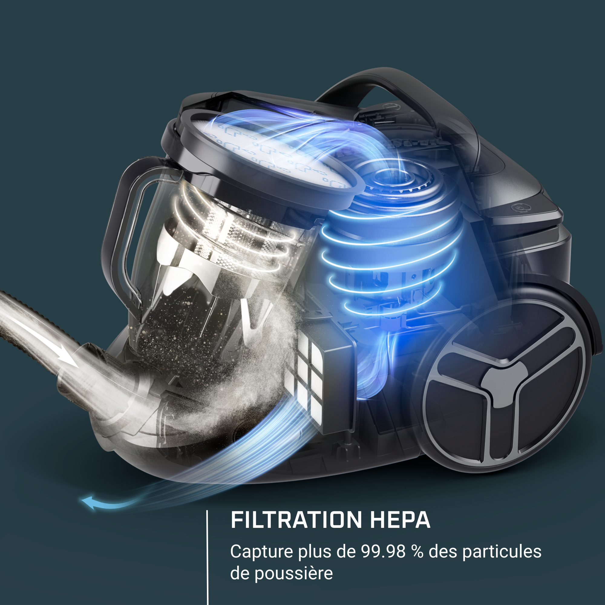 Aspirateur sans sac Silence Force Cyclonic Effitech Animal Care RO7941EA Rowenta