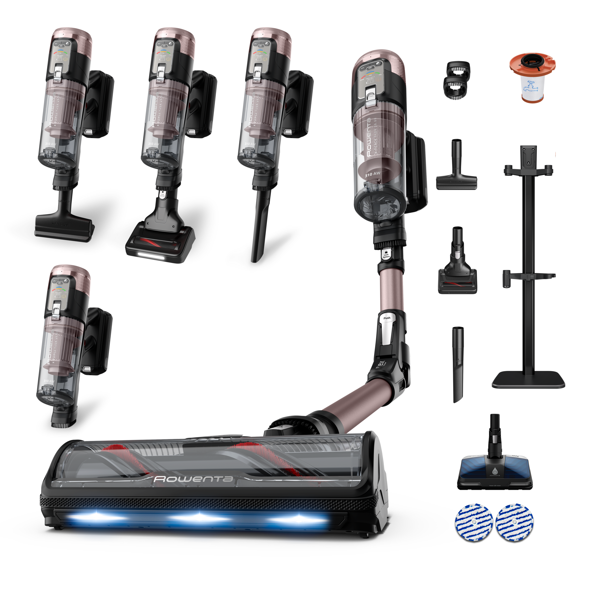 X-ForceFlex 16.60 Aqua RH9CD9E0 Aspirateur balai - 315 AirWatts - 120 min d'autonomie