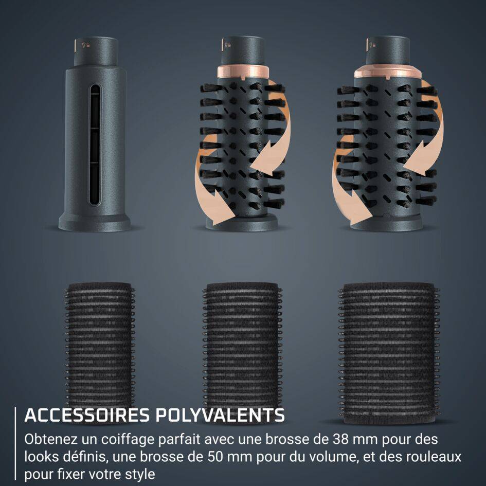 Air Rotate UB9920 Brosse soufflante rotative - 2 brosses 50mm et 38mm - 8 combinaisons de vitesse et température