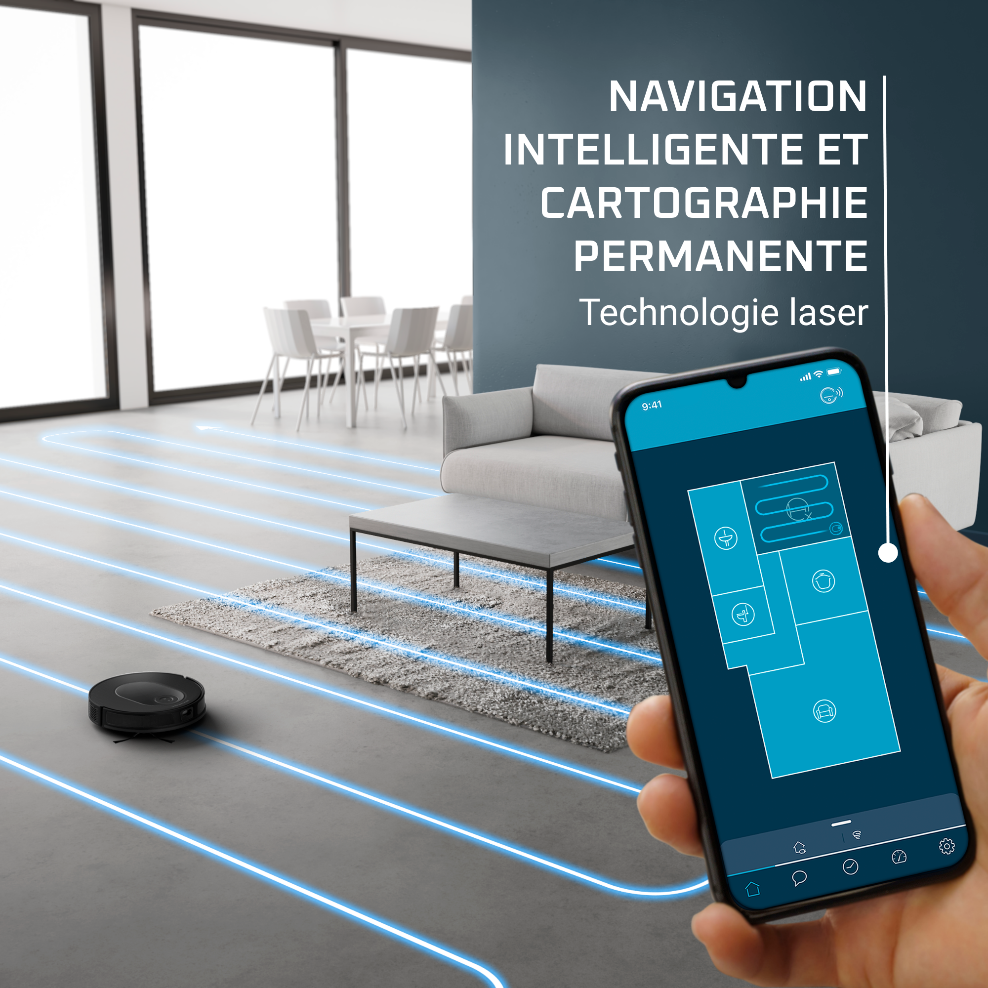X-Plorer Serie 65, Aspirateur robot laveur, Nettoyage méthodique