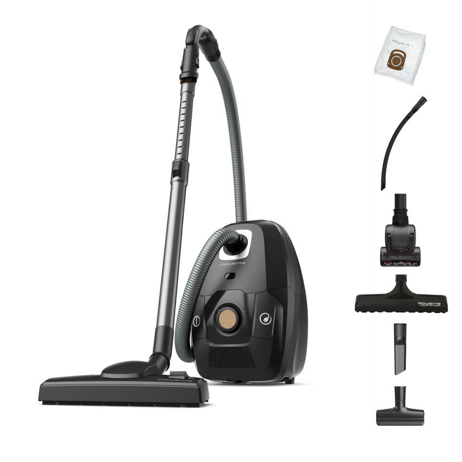 RECONDITIONNE - Green Force EffiTech Silence RO6189 Aspirateur avec sac - 400W - Silencieux : 64dB - Brosse parquet + Mini turbobrosse