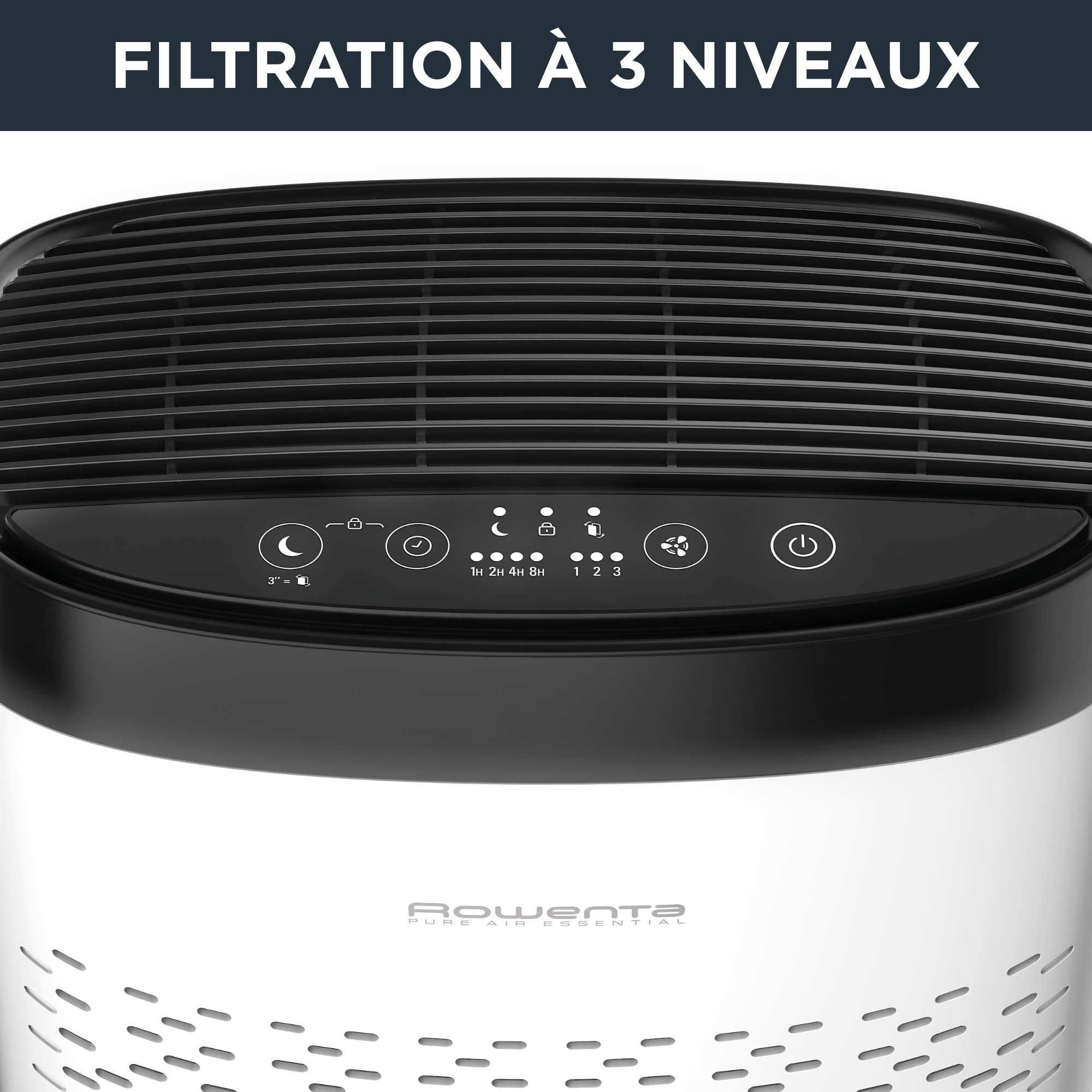 Pure Air Essential PU2530 Purificateur - 3 niveaux de filtration - Efficacité : jusqu'à 99,99%