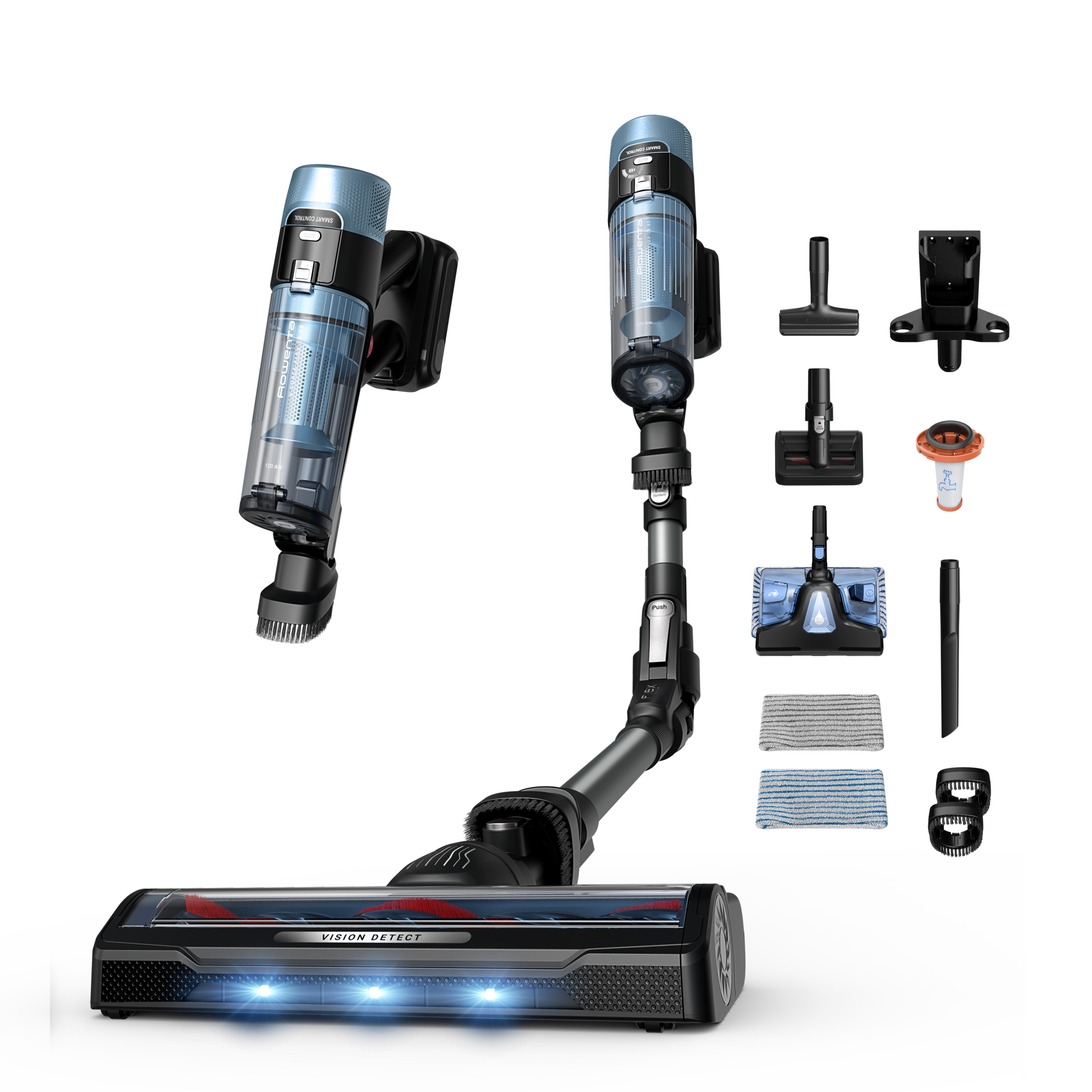 X‑Force Flex 10.80 Aqua RH7AD5E0 Aspirateur balai - 120 AirWatts - 60 min d'autonomie
