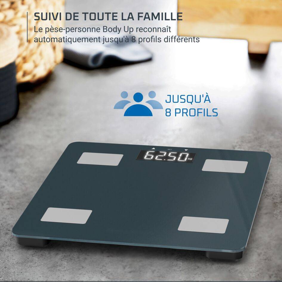 Body Up 2.0 BR2600V0 Pèse-personne intelligent - 7 indicateurs corporels - 8 profils - 180kg