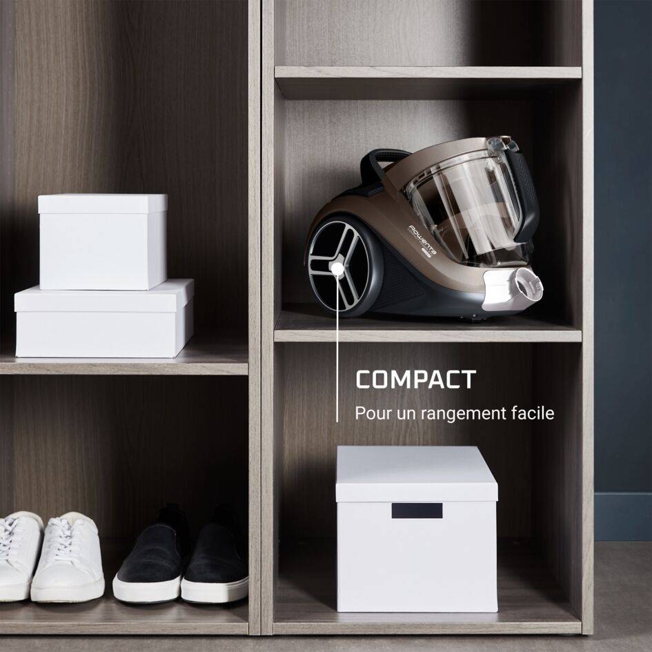 Compact Power XXL RO4B50 Aspirateur sans sac - 900W - 75dB - Brosse parquet + Mini turbobrosse