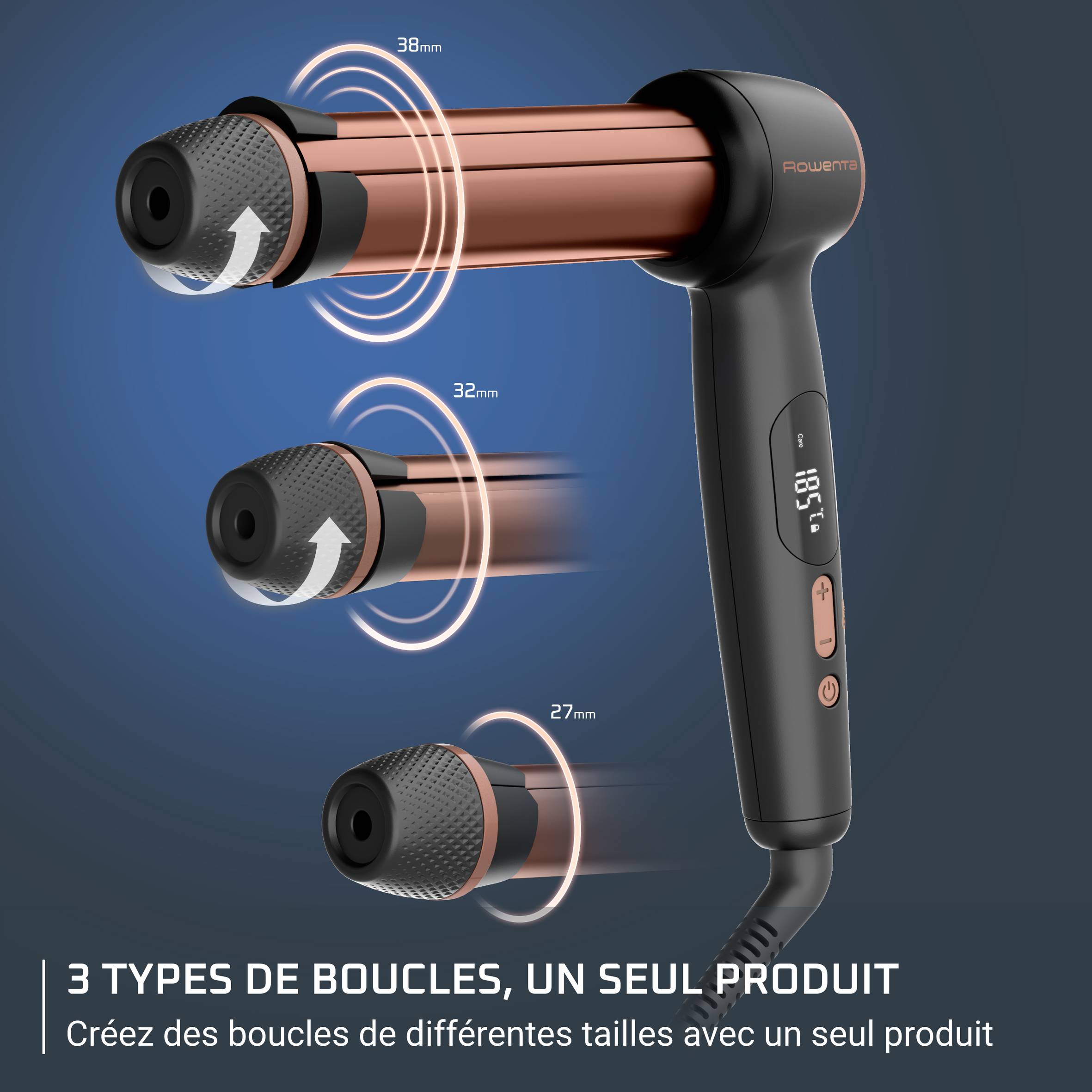 Twist Curl CF4620 Fer à boucler - 3 tailles de boucles - 4 températures (150°C - 210°C)