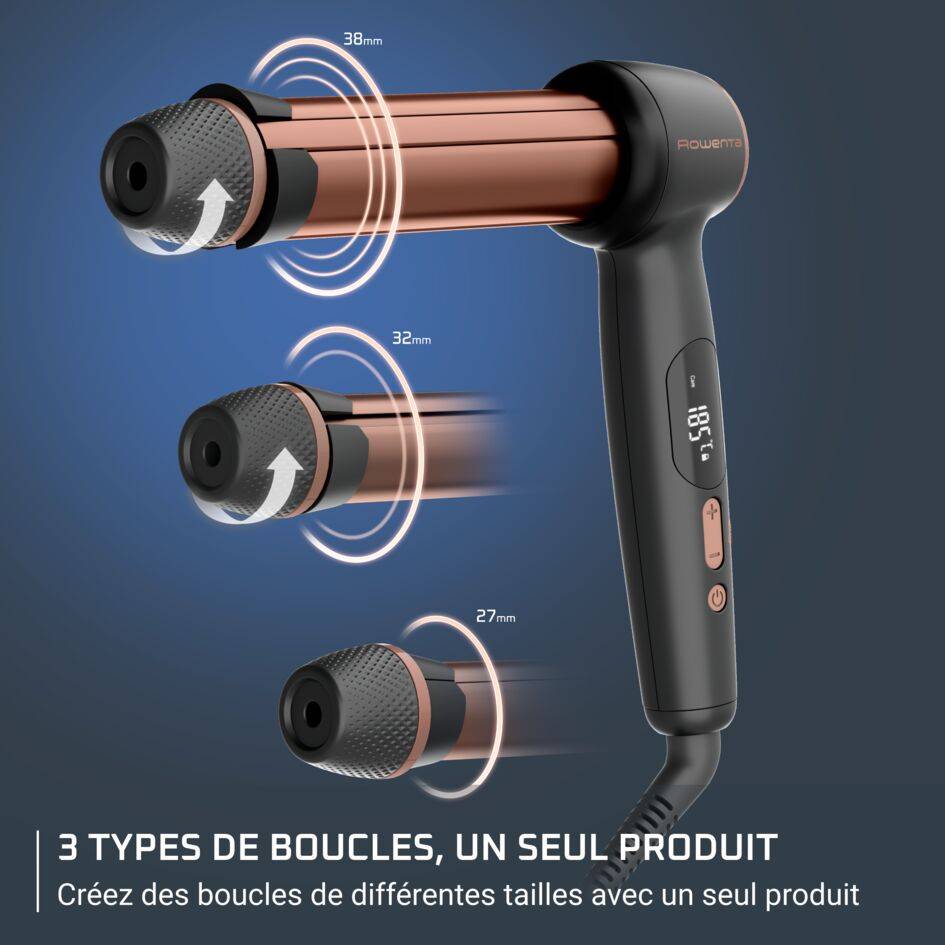 Twist Curl CF4620 Fer à boucler - 3 tailles de boucles - 4 températures (150°C - 210°C)