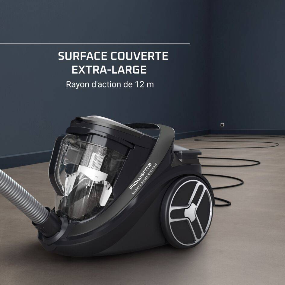 RECONDITIONNE - Silence Force EffiTech RO7935 Aspirateur sans sac - 500W - Ultra silencieux: 59dB - Brosse parquet
