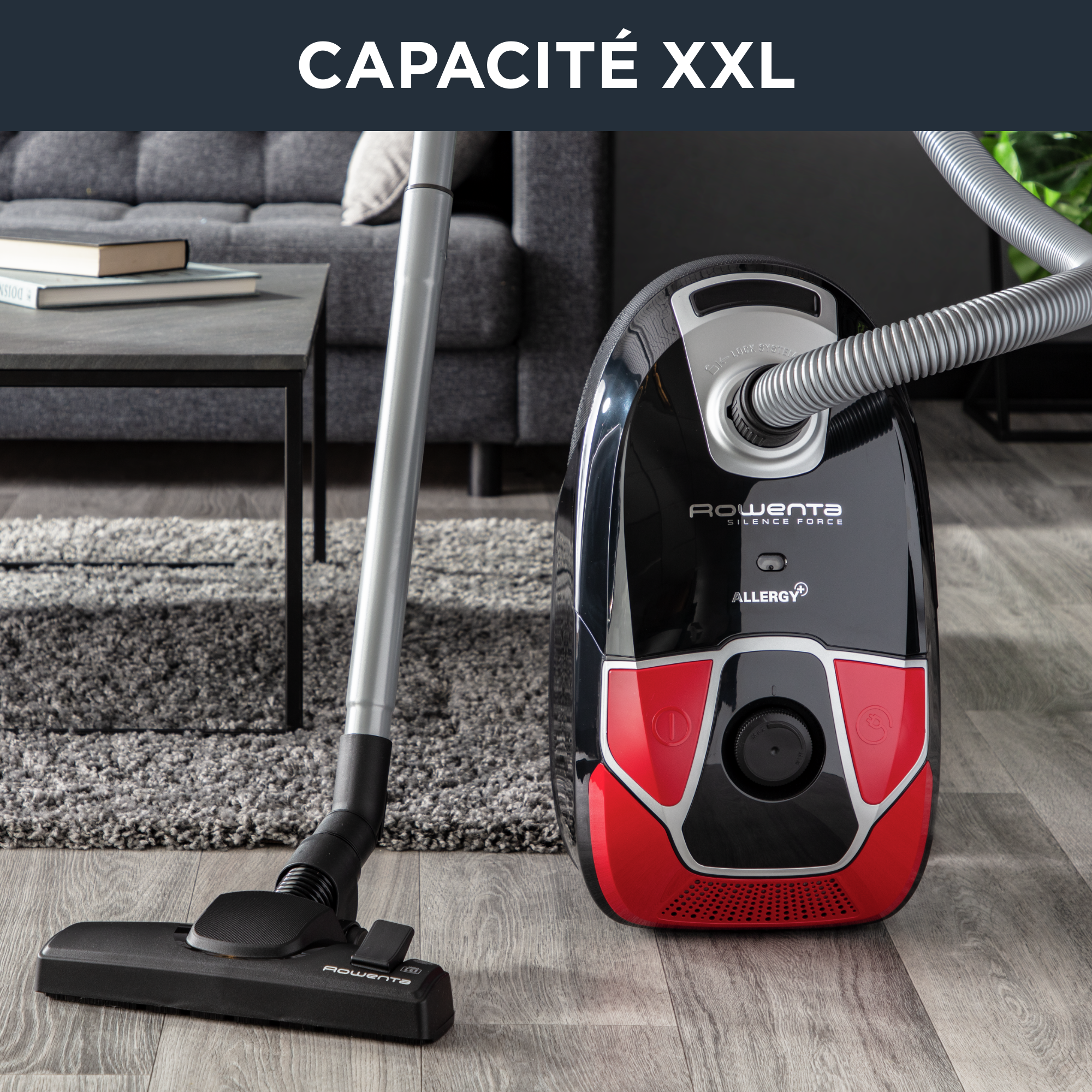 Silence Force Allergy+ RO6859 Aspirateur avec sac - 450W - Silencieux : 69dB - Brosse parquet