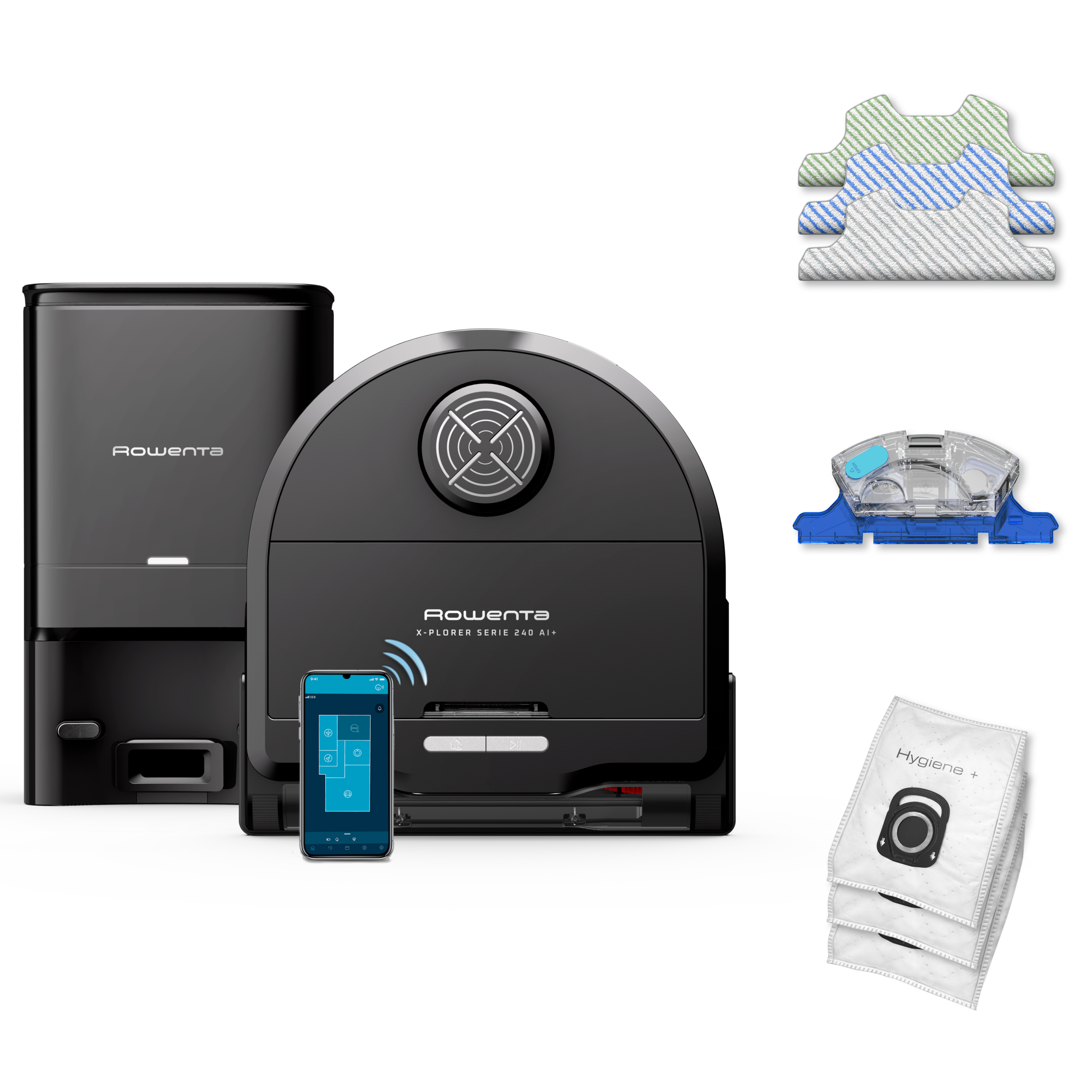 X-Plorer Serie 240+ AI RR9695 Aspirateur robot avec station de vidage automatique - 8.000Pa - Technologie: Caméra + Laser