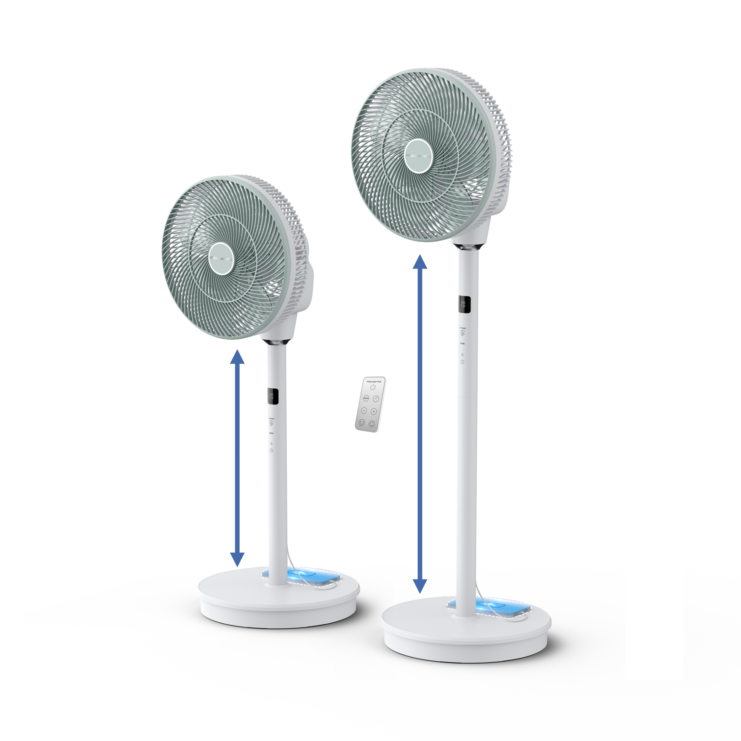 Turbo Silence Compact 3D QV5050F0 Ventilateur sur pied - 3,4 m/s - 20 vitesses - Silencieux