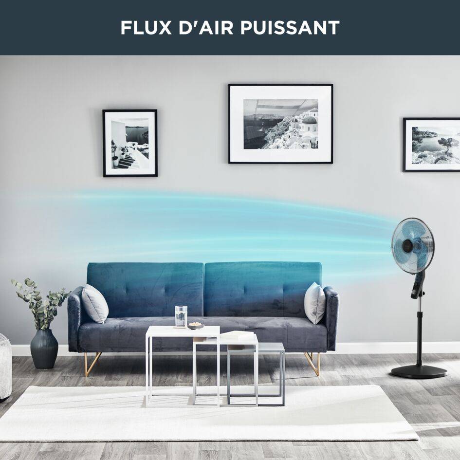 Essential+ VU4420F2 Ventilateur sur pied Anti-moustiques - Débit d'air : 55 m³/min - 3 vitesses - 49 d(B)