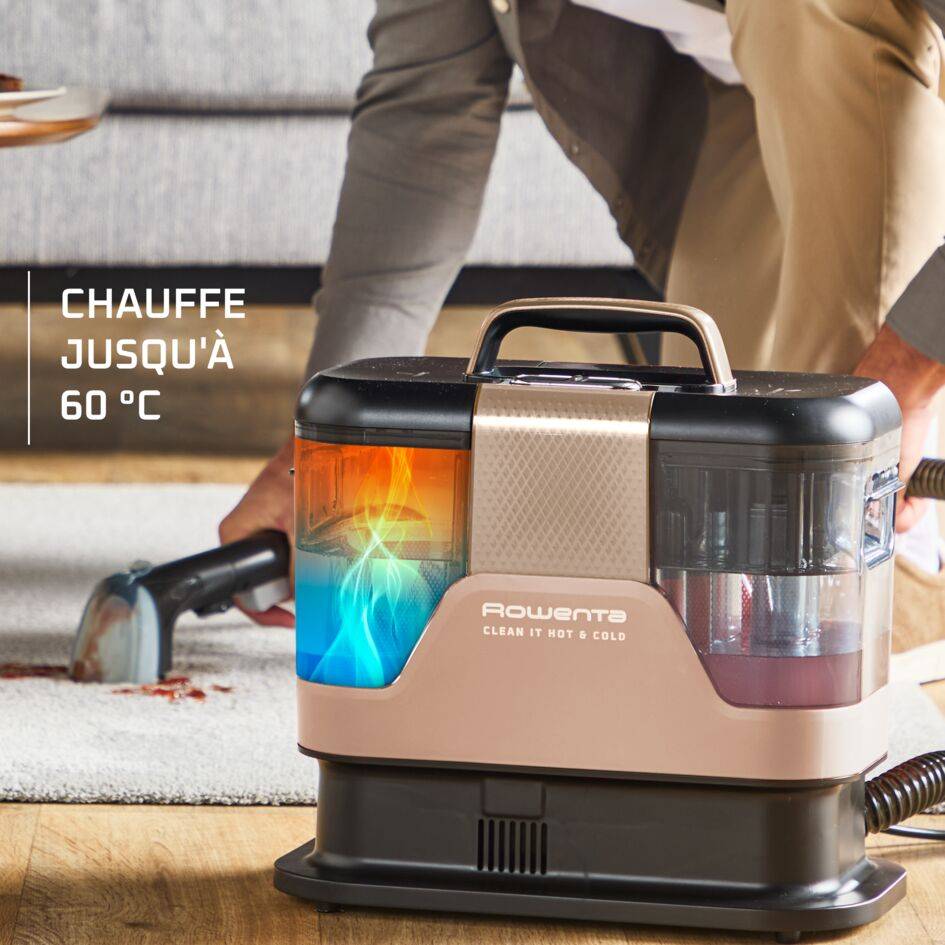 Clean It Hot & Cold IN7021F0 - Nettoyeur de tapis et tissu - Shampouineuse - 5 accessoires  