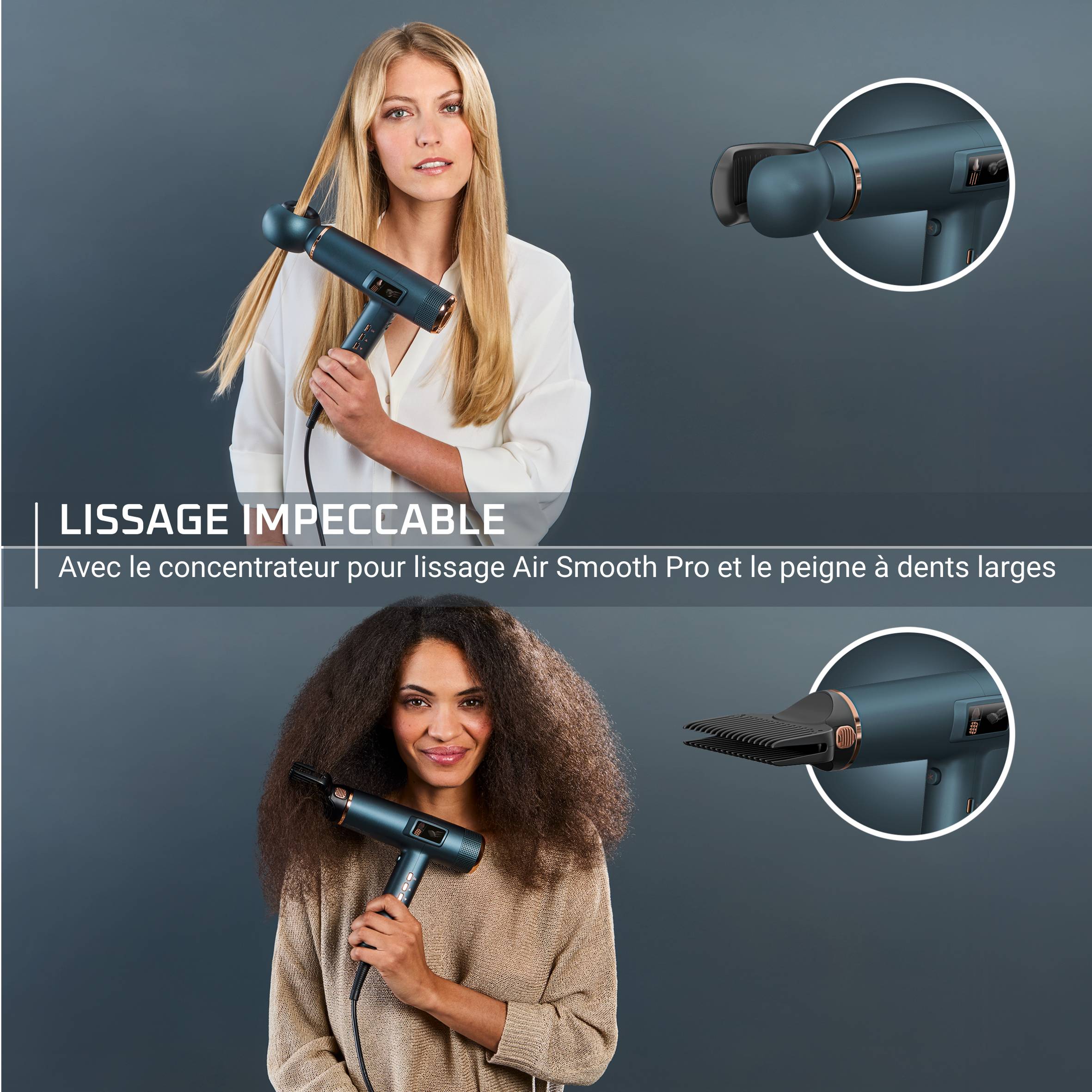 Maestria For You HY9430E0 Sèche-cheveux avec écran intégré - 1800W + 6 accessoires