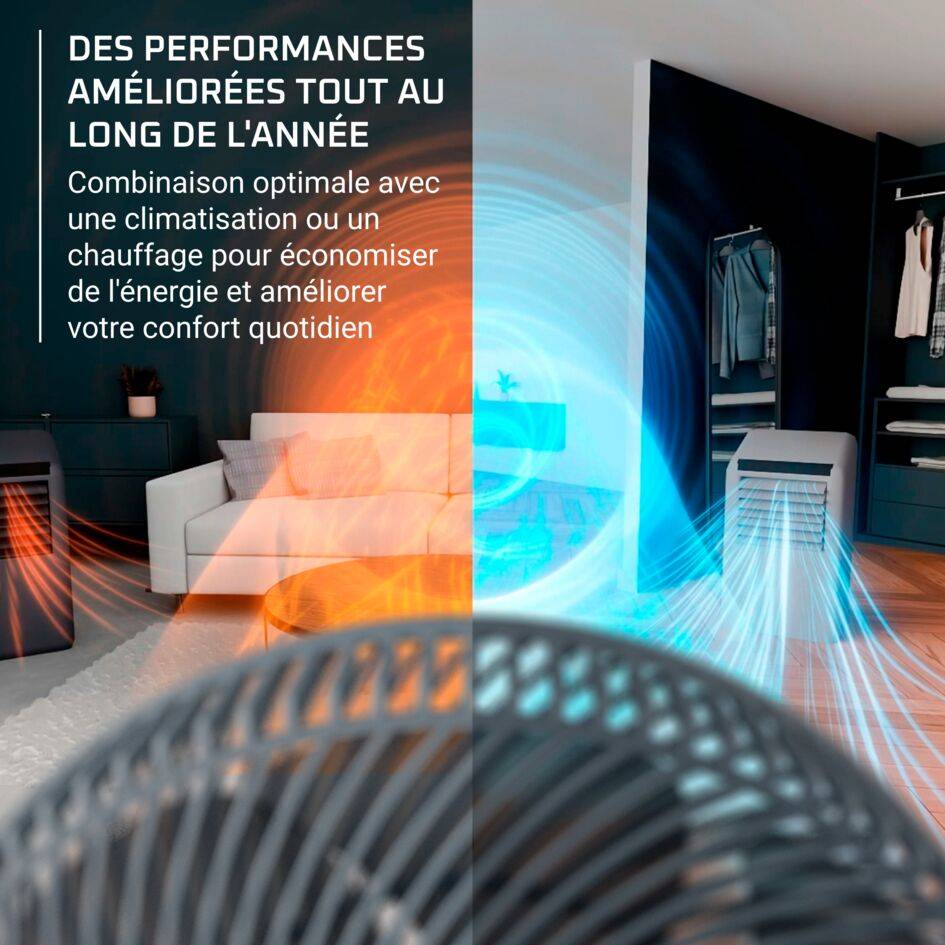 Turbo Swift Compact QV2540 Ventilateur de table - Refraîchissement intense - 5,5 m/s - Silencieux