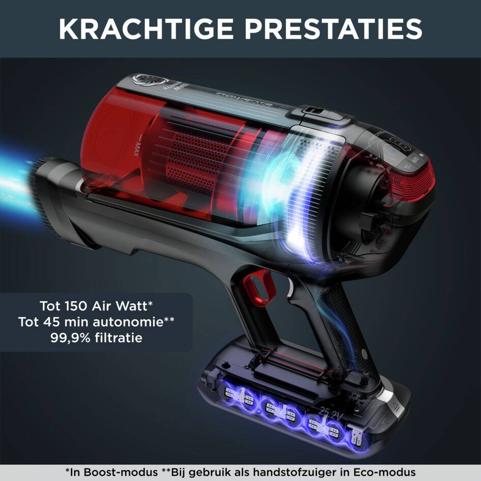 X-Force Flex 12.60 RH98A8 Steelstofzuiger - 150 AirWatt - 45 min autonomie - 0,9L