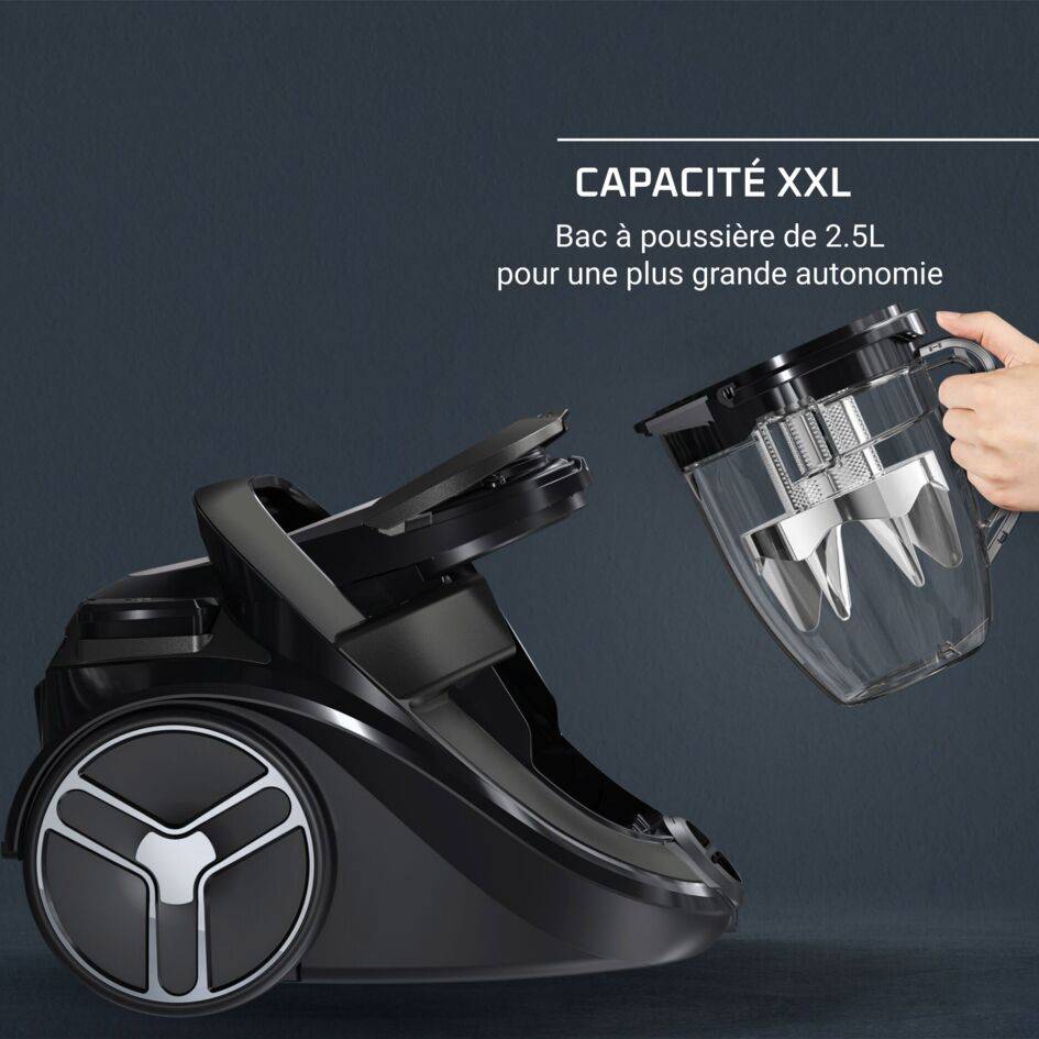 Silence Force EffiTech RO7935 Aspirateur sans sac - 500W - Ultra silencieux: 59dB - Brosse parquet