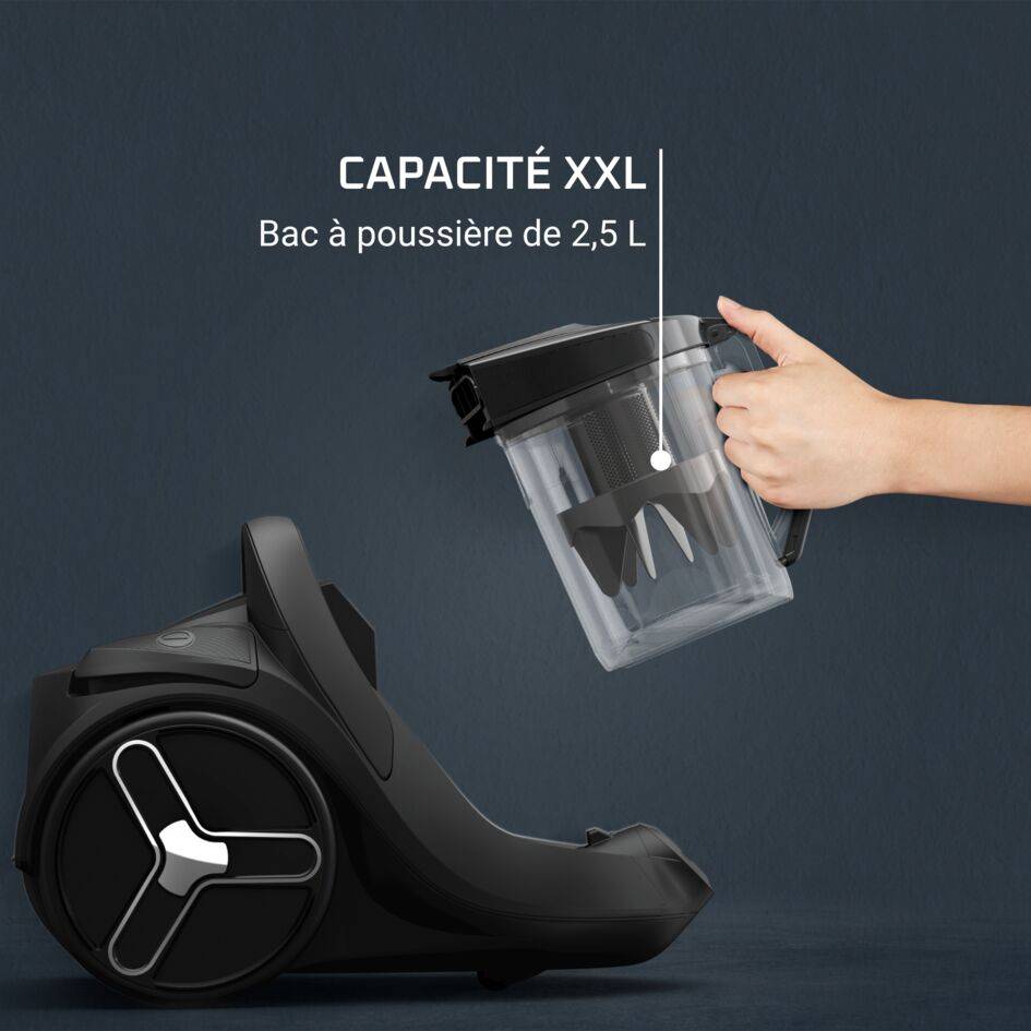 Green Force Effitech+ RO7C66 Aspirateur sans sac - 500W - Silencieux: 66dB - Brosse parquet + Mini turbobrosse