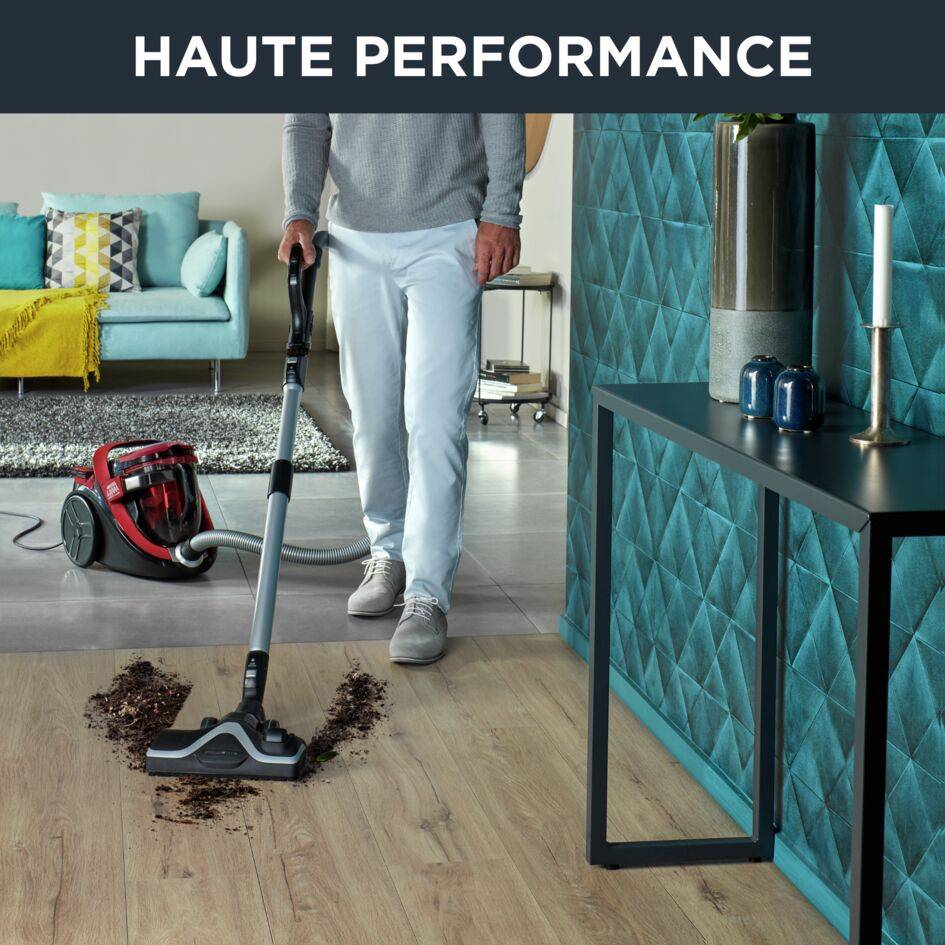 RECONDITIONNE - Silence Force Cyclonic RO7649 Aspirateur sans sac - 550W - Silencieux: 65dB - Brosse parquet