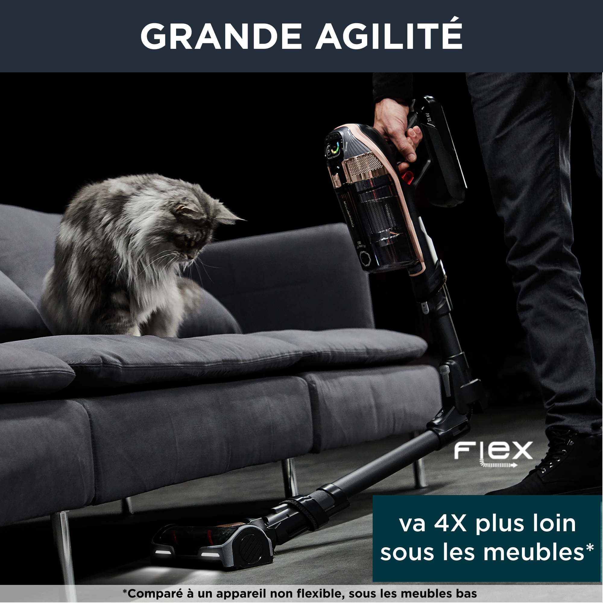 X-Force Flex 15.60 RH99F1 Aspirateur balai - 230 AirWatts - 80 min d'autonomie - 0,9L