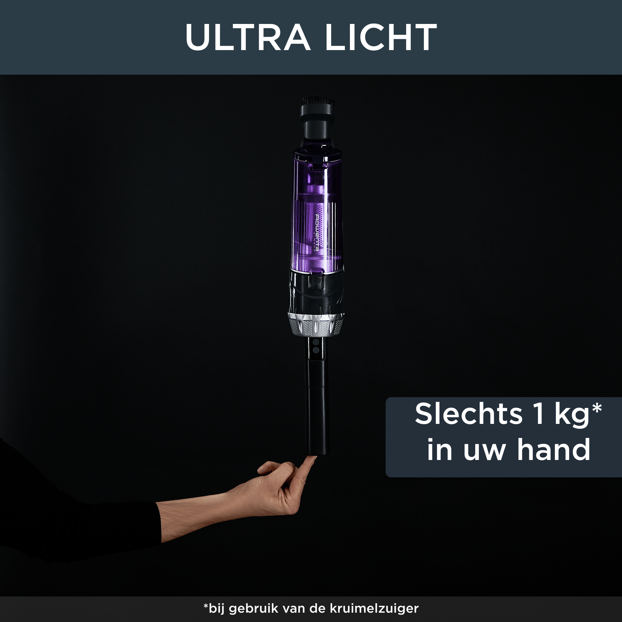 X-Nano RH1128 Steelstofzuiger - 20 AirWatt - 40 min autonomie - 0,25L