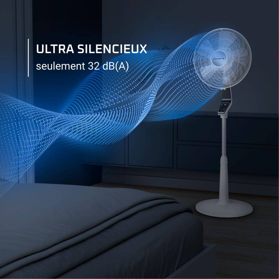 Turbo Silence Extreme VU5690 Ventilateur sur pied - Débit d'air : 72 m³/min - 14 vitesses - Ultra-silencieux : 32 d(B)