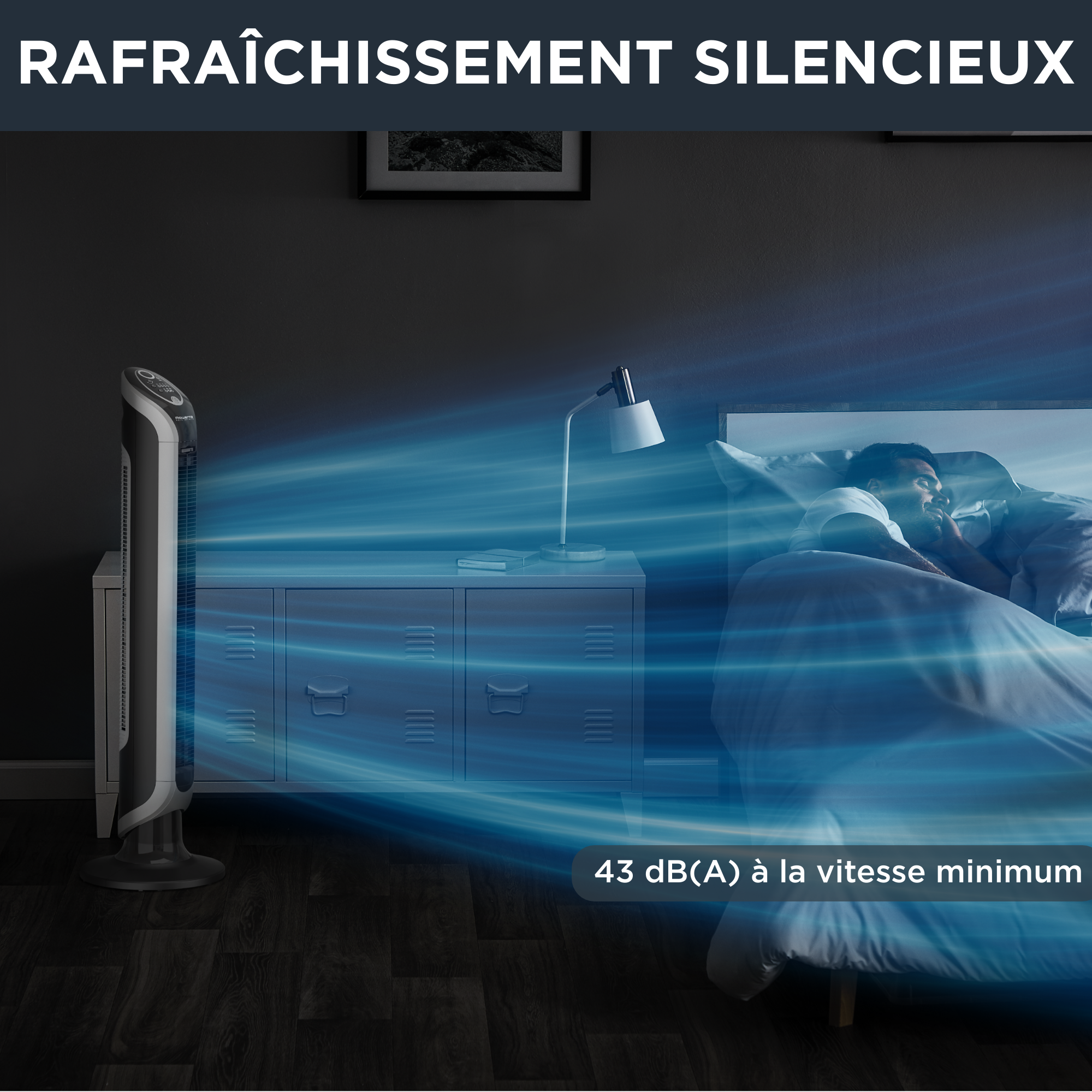 Eole Infinite VU6670 Ventilateur colonne - Vitesse d'air : 3,0 m/sec - 3 vitesses - Silencieux : 43 d(B)