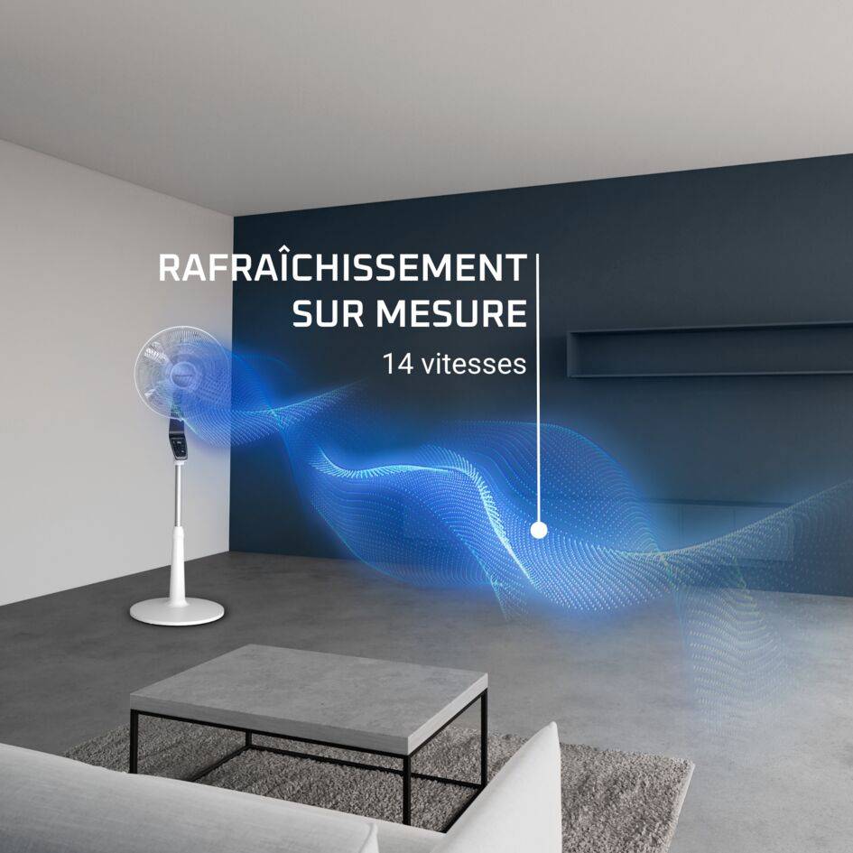 Turbo Silence Extreme VU5690 Ventilateur sur pied - Débit d'air : 72 m³/min - 14 vitesses - Ultra-silencieux : 32 d(B)