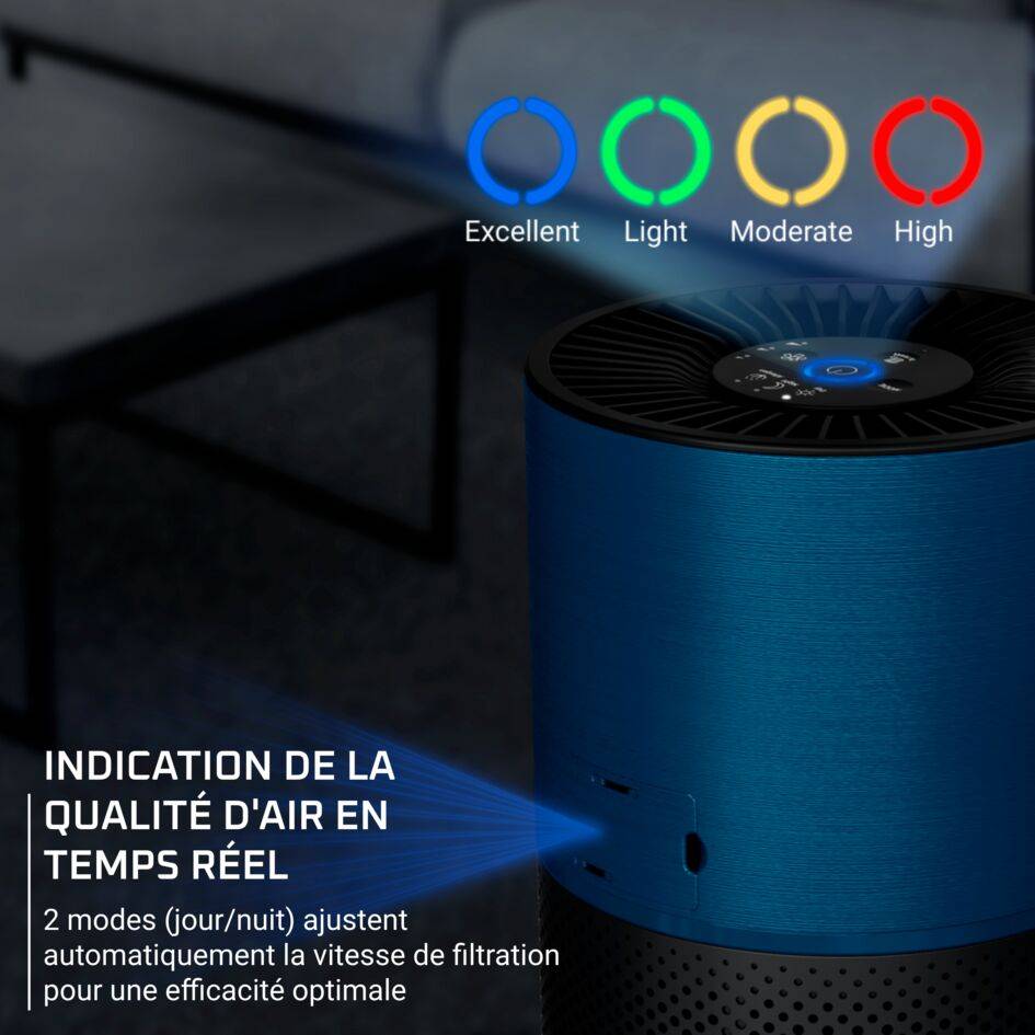 Pure Air Compact PU2221F0 Purificateur d'air intérieur - 3 niveaux de filtration - Efficacité : jusqu'à 100%