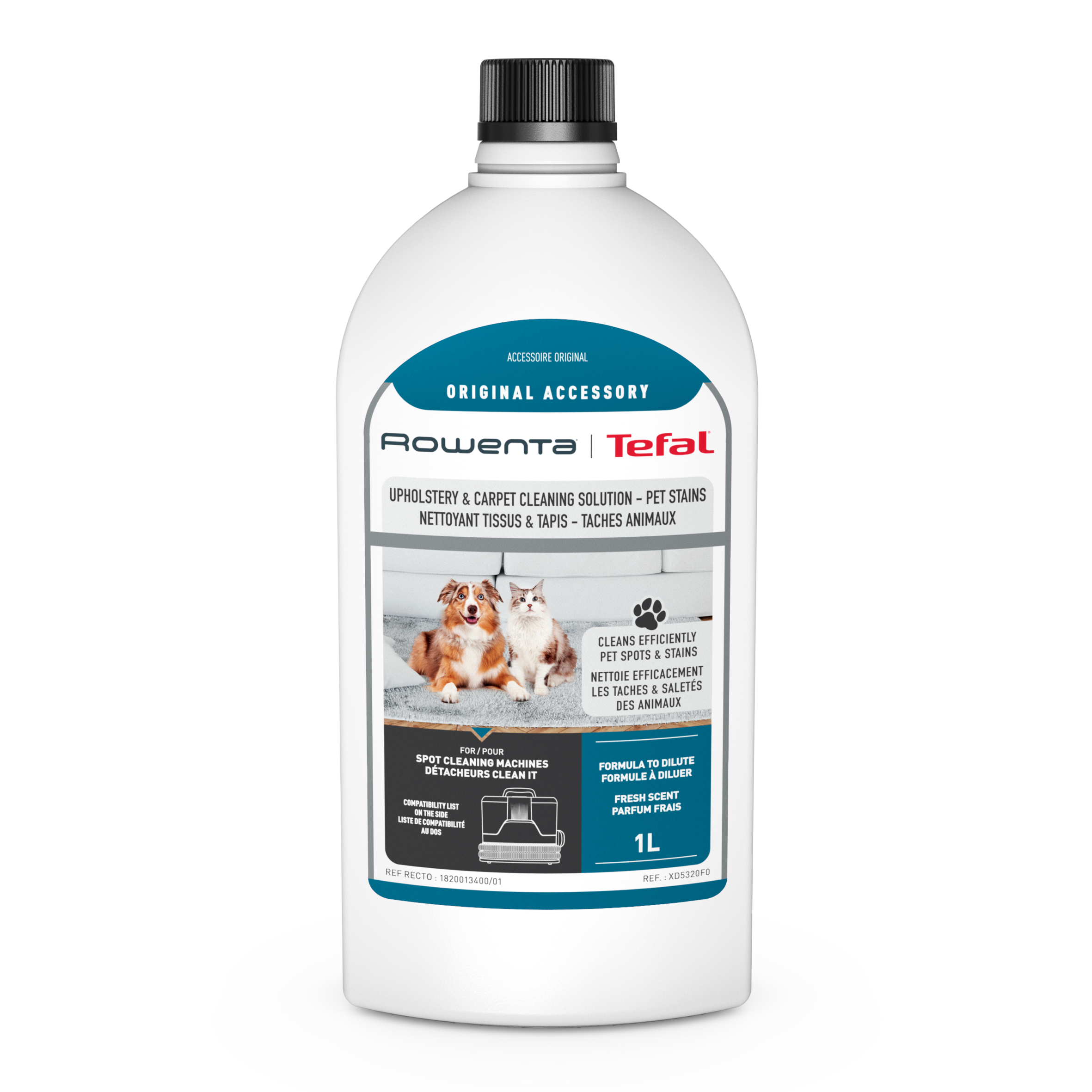 SOLUTION NETTOYANTE ANIMAUX POUR TISSUS & TAPIS - 1L XD5320F0