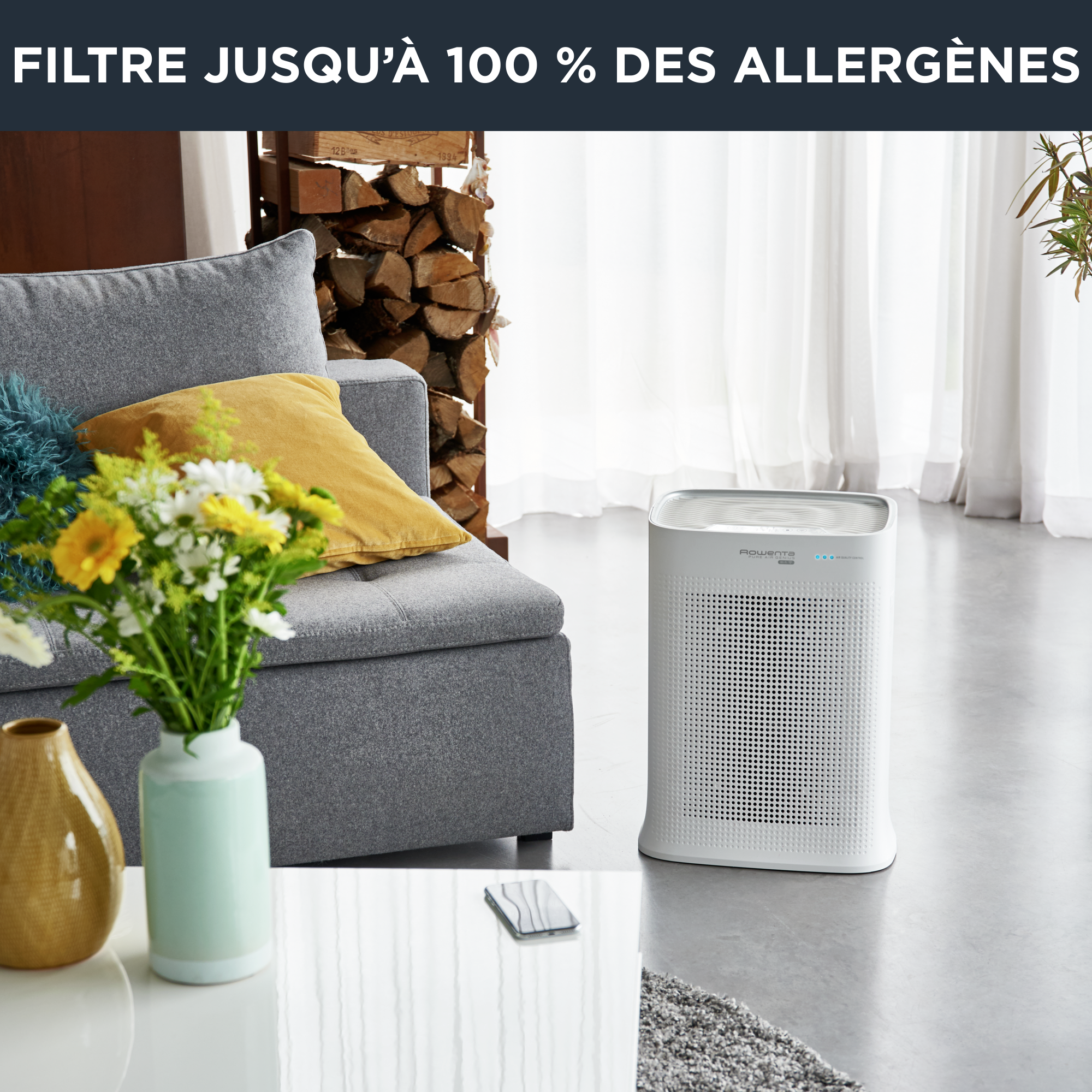 Pure Air Genius PU3080 Purificateur - 4 niveaux de filtration - Efficacité : jusqu'à 100%