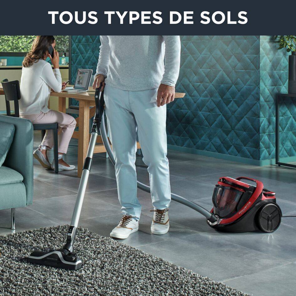 RECONDITIONNE - Silence Force Cyclonic RO7649 Aspirateur sans sac - 550W - Silencieux: 65dB - Brosse parquet